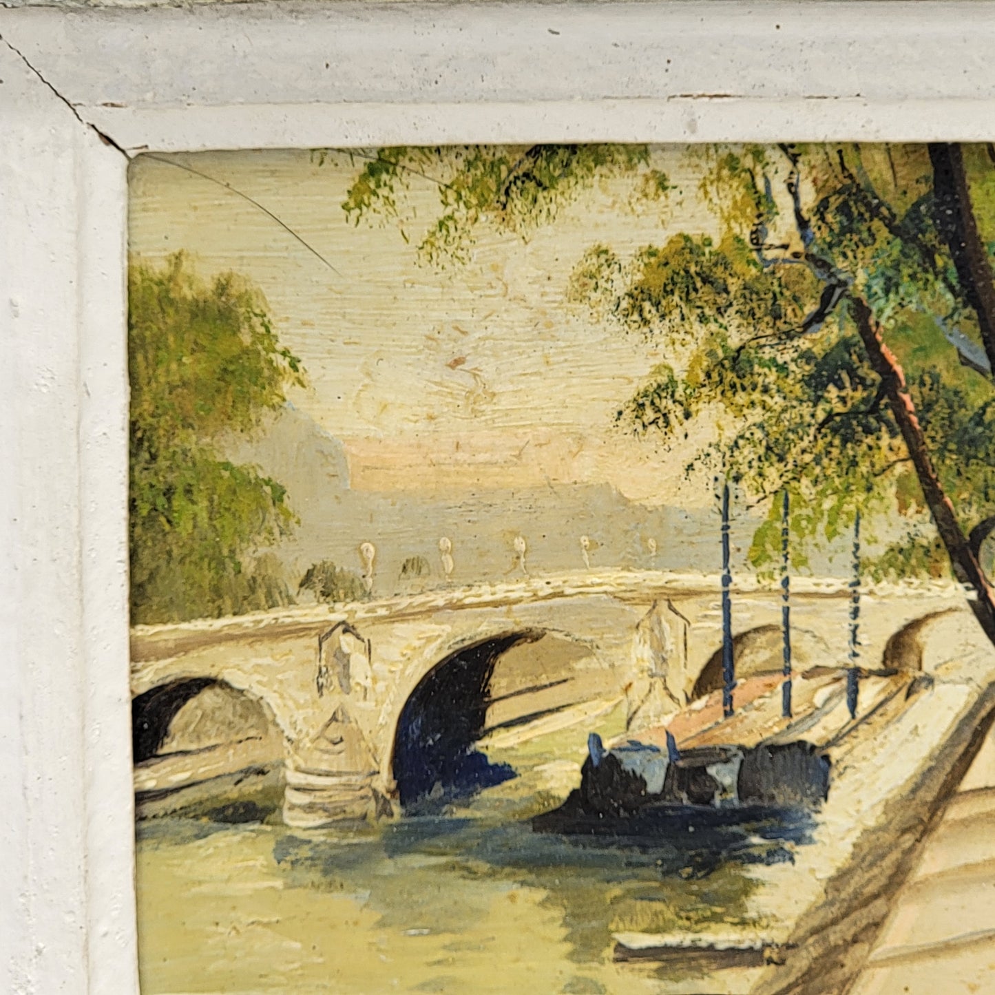 M Catelein Oil on Board Pont-Marne Paris
