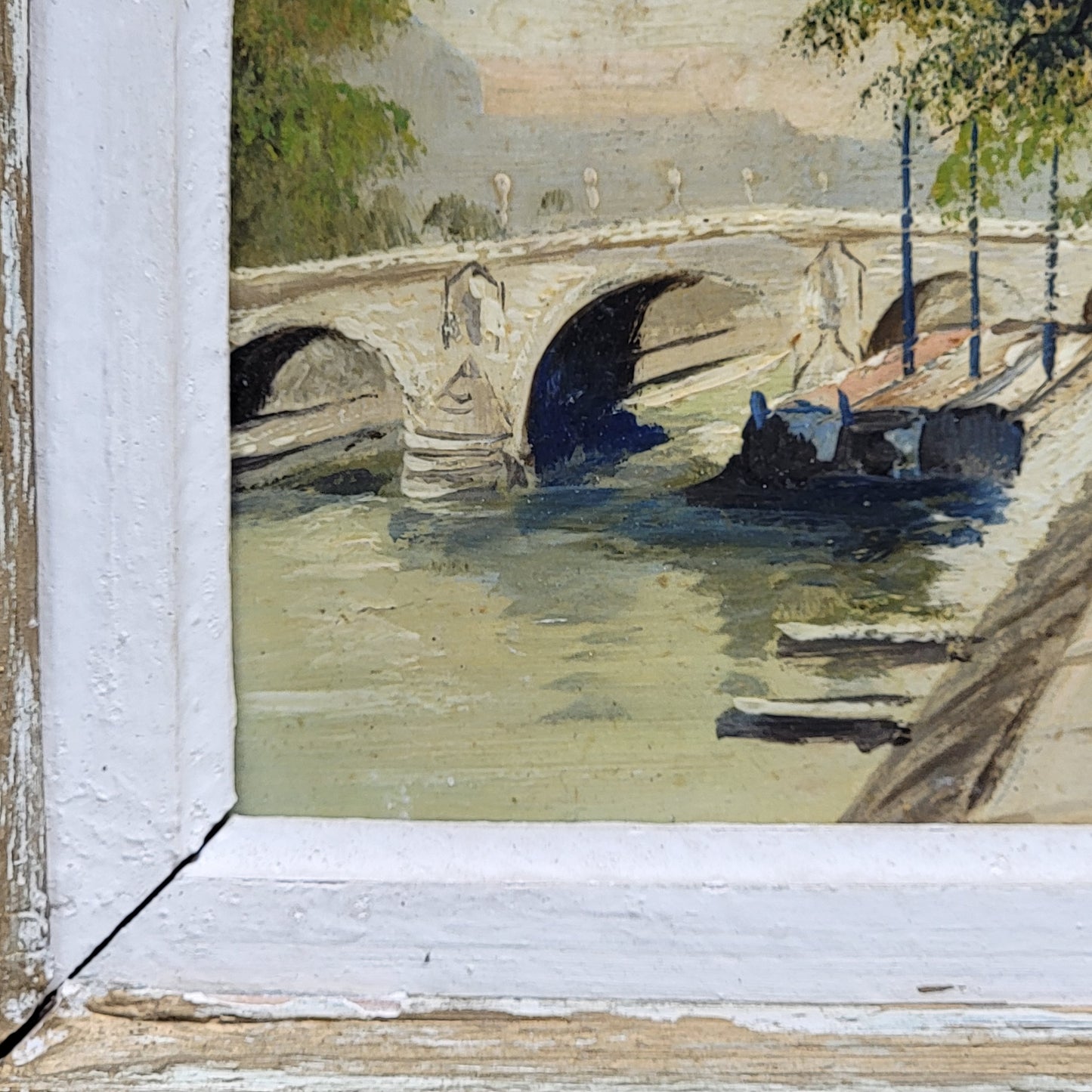 M Catelein Oil on Board Pont-Marne Paris