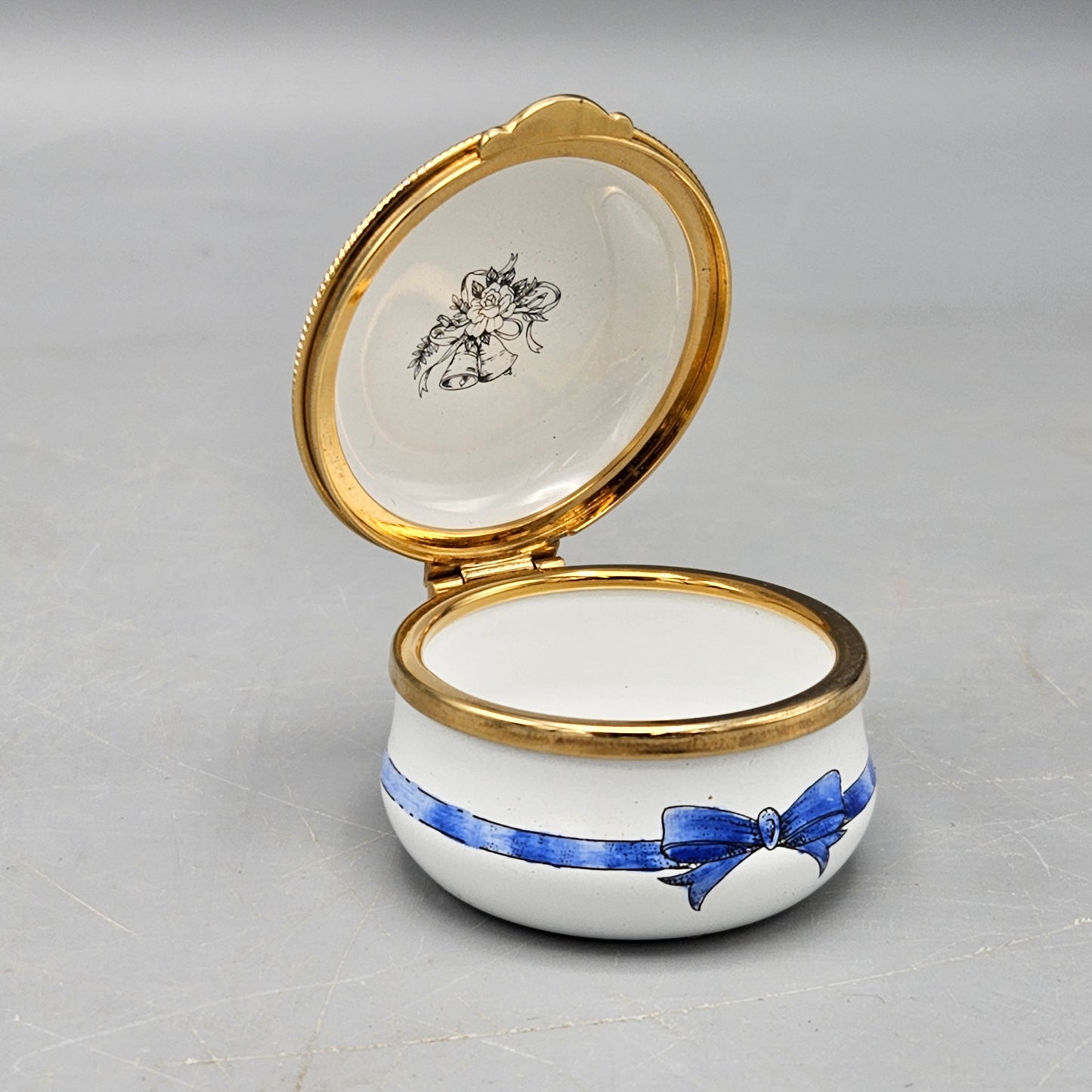 Old Staffordshire Enamel Box with Flowers