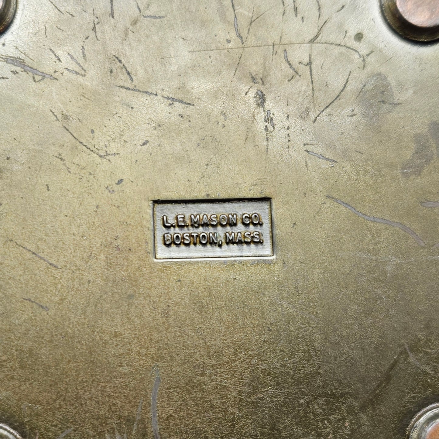 Set of Eight LE Mason Harvard Seal Silverplate Coasters