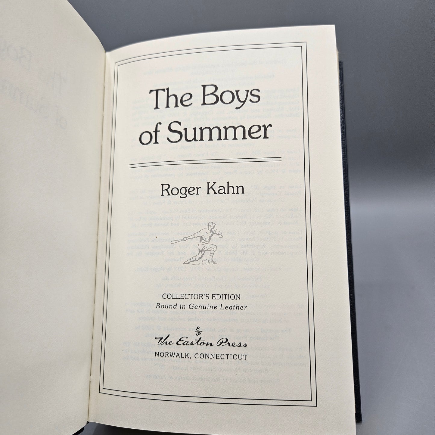 Leatherbound Book - Roger Kahn "The Boys of Summer" Easton Press