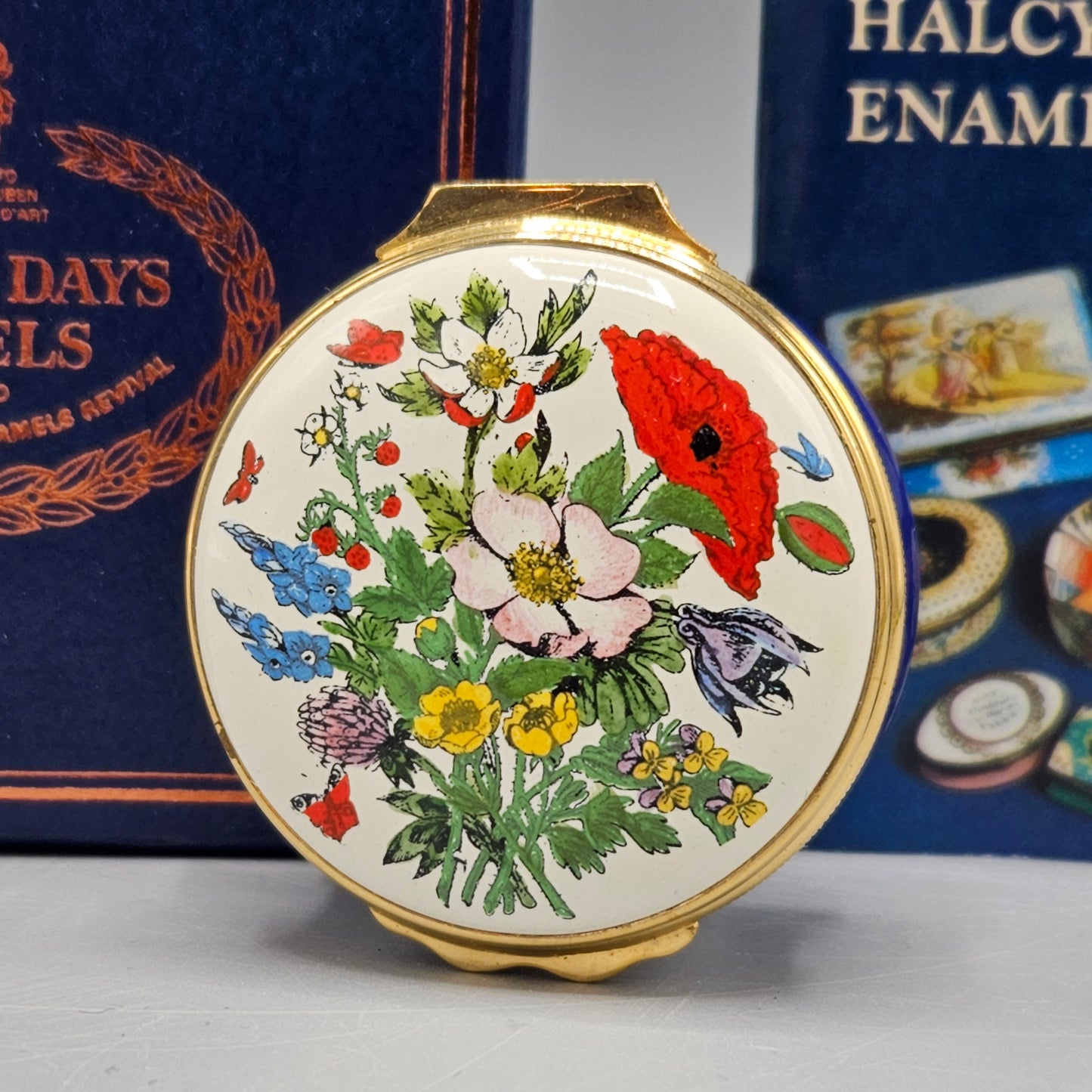 Halcyon Days Enamel Floral Spray Box