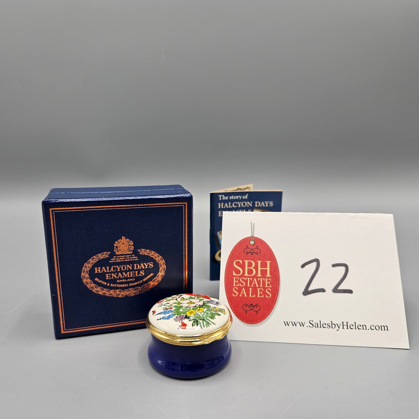 Halcyon Days Enamel Floral Spray Box