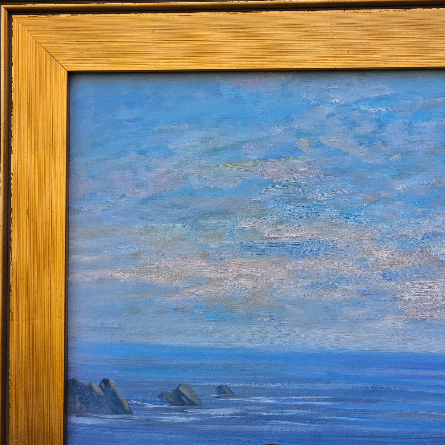 Phil Collins Oil on Canvas Beach Scene