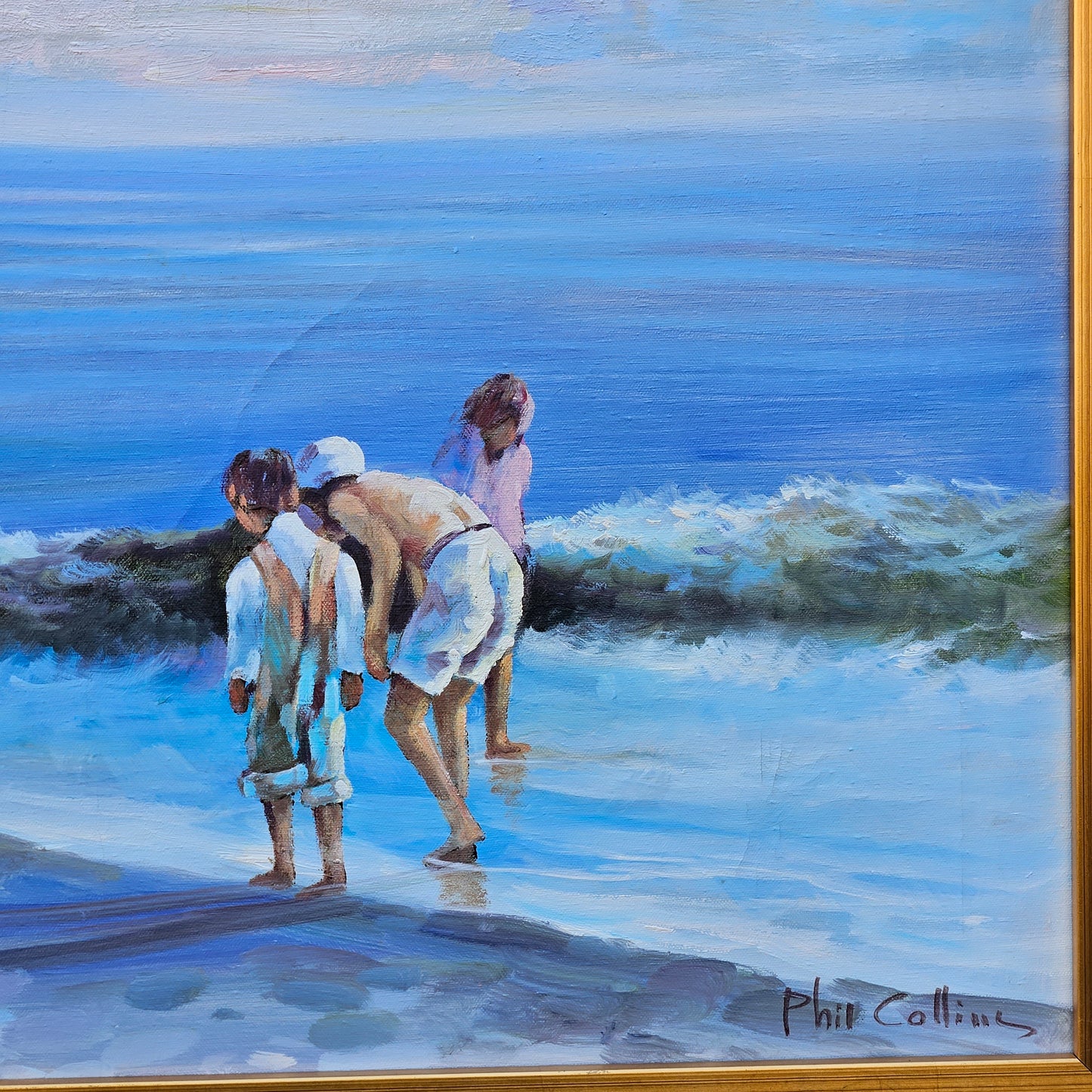 Phil Collins Oil on Canvas Beach Scene
