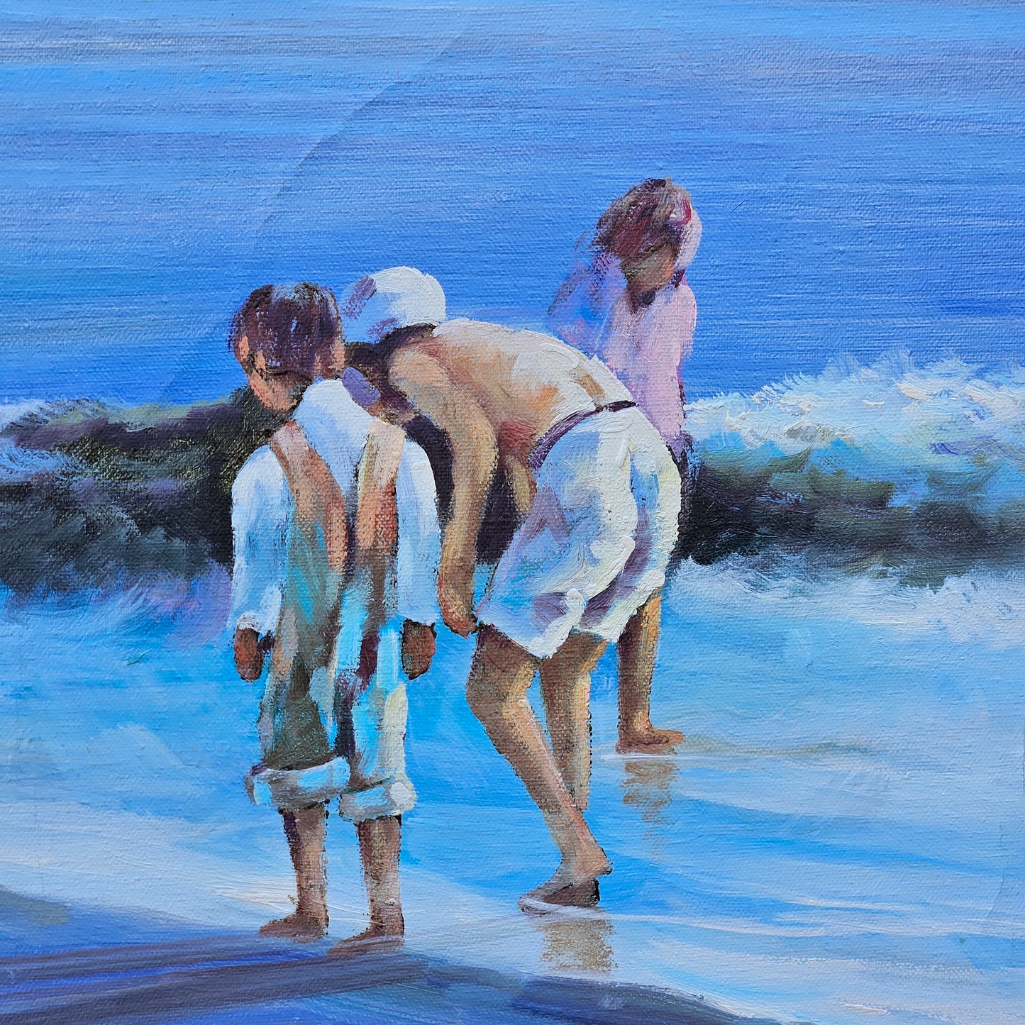 Phil Collins Oil on Canvas Beach Scene