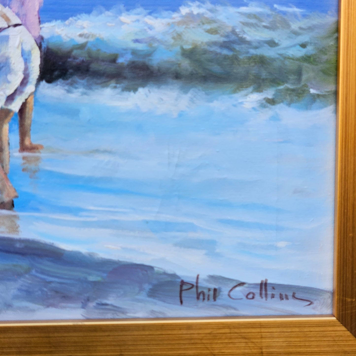 Phil Collins Oil on Canvas Beach Scene