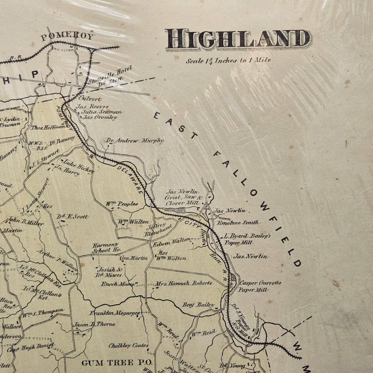 1873 Chester County Pennsylvania Farm Atlas - Highland Township