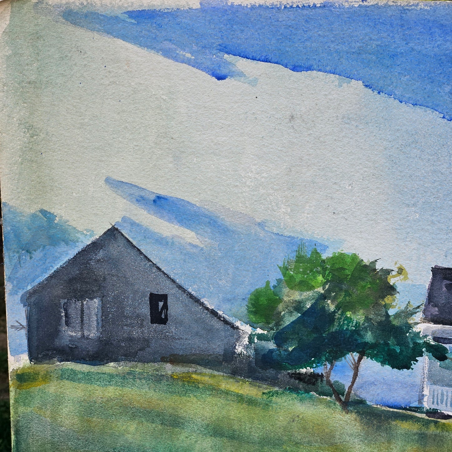 Charles Andrew Taylor (1910-1975) Watercolor House with Scaffolding