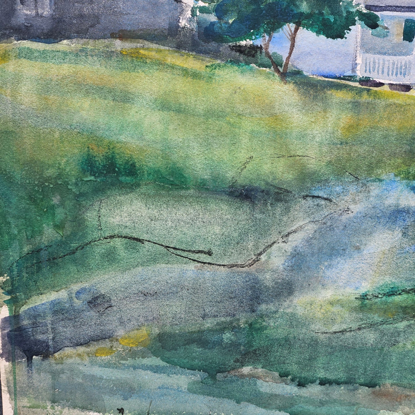 Charles Andrew Taylor (1910-1975) Watercolor House with Scaffolding