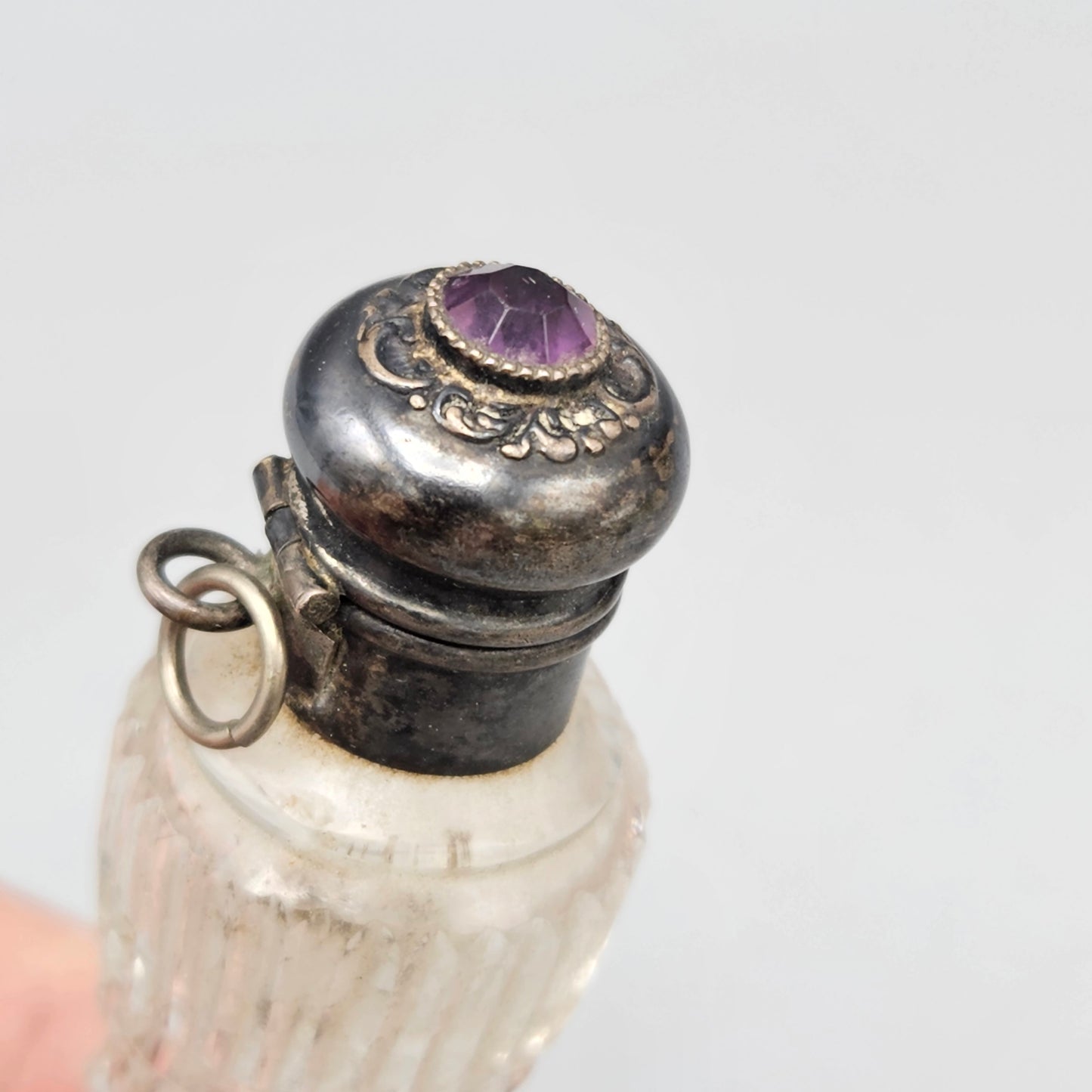Vintage Crystal Horn Shape Vinaigrette
