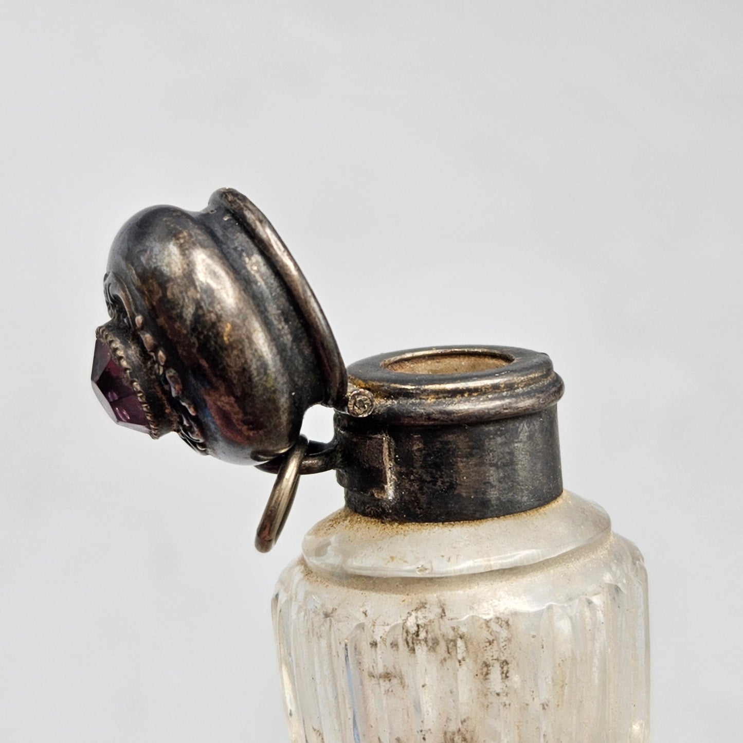 Vintage Crystal Horn Shape Vinaigrette