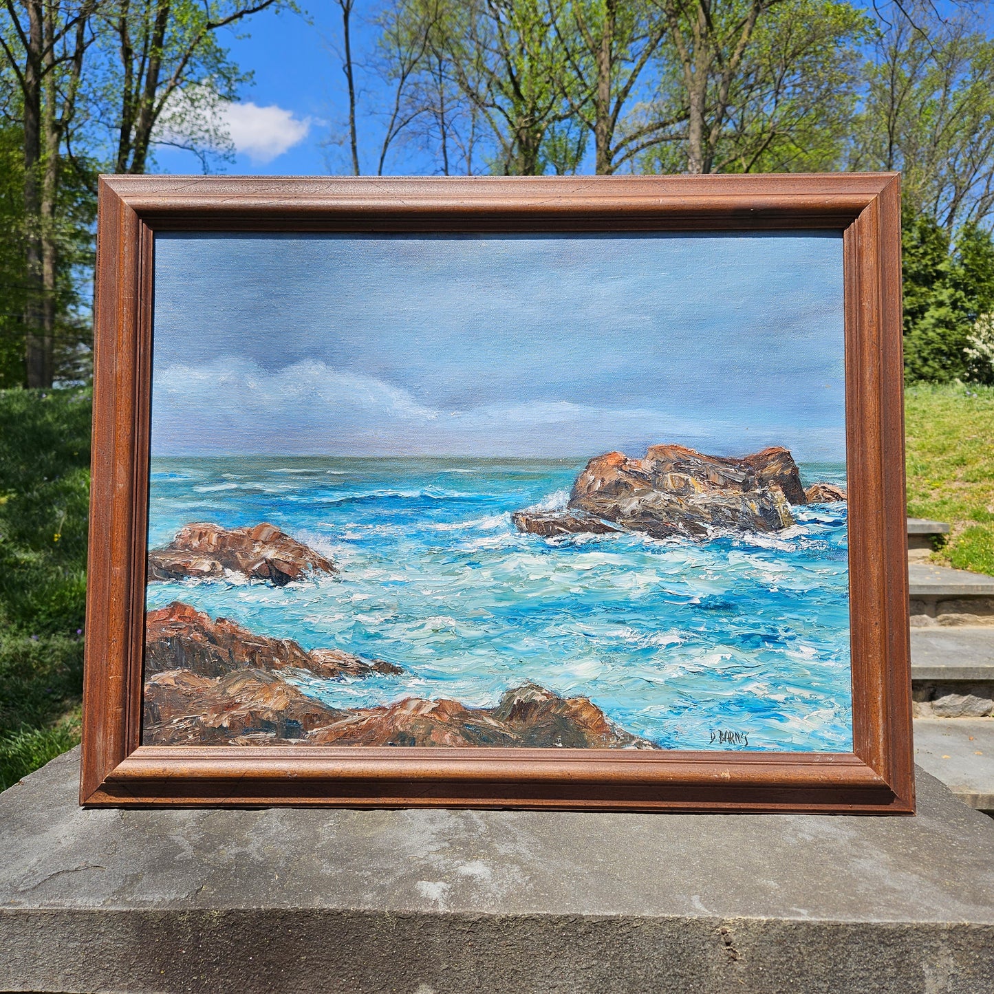 Seascape Painting by Dolores Barnes "Strawberry Granite"