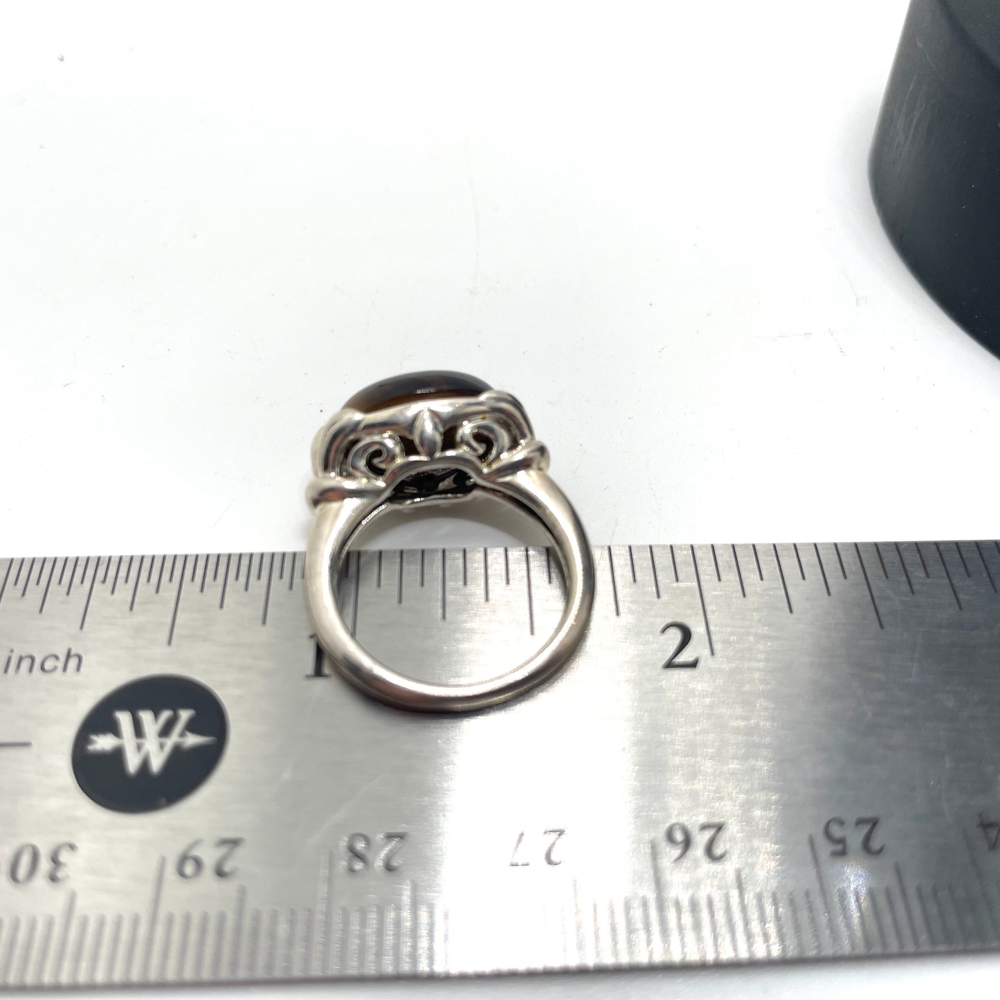 Vintage Sterling Silver & Tiger Eye Ring - Size 6.25