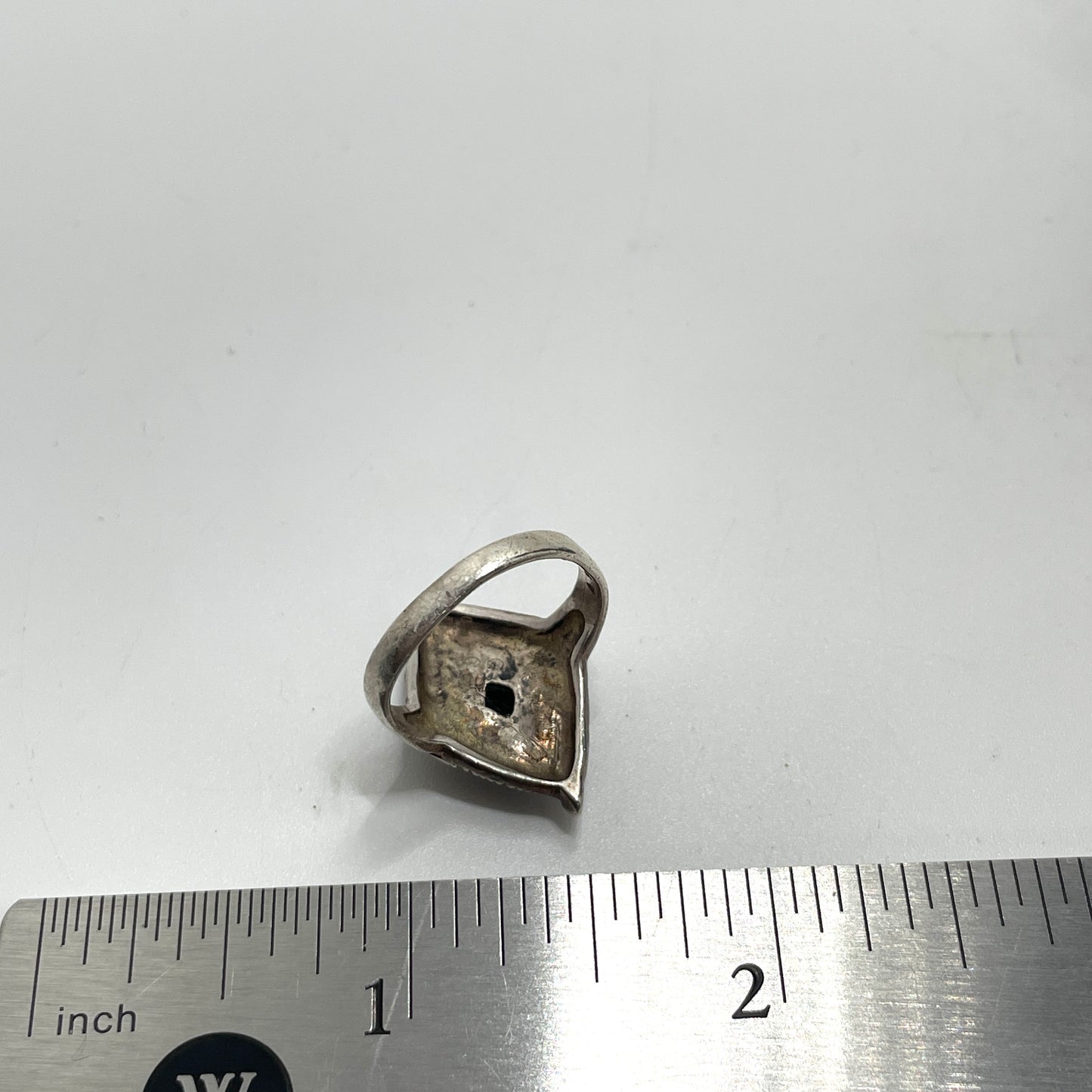 Vintage Sterling Silver & Black Onyx Art Deco Ring - Size 6.5