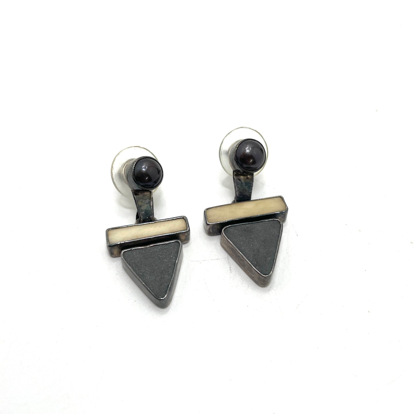 Vintage Sterling Silver Hinged Dangle Earrings