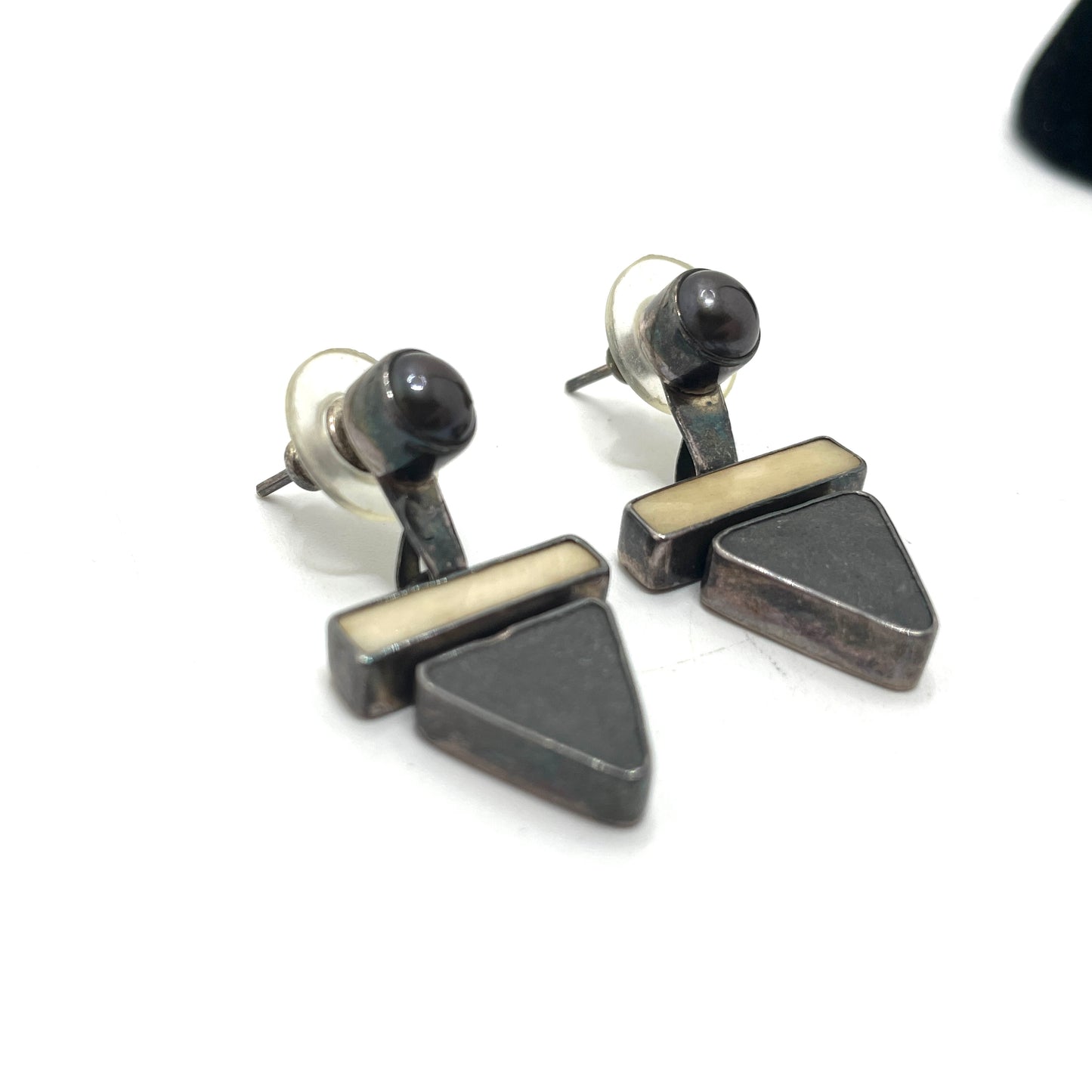Vintage Sterling Silver Hinged Dangle Earrings