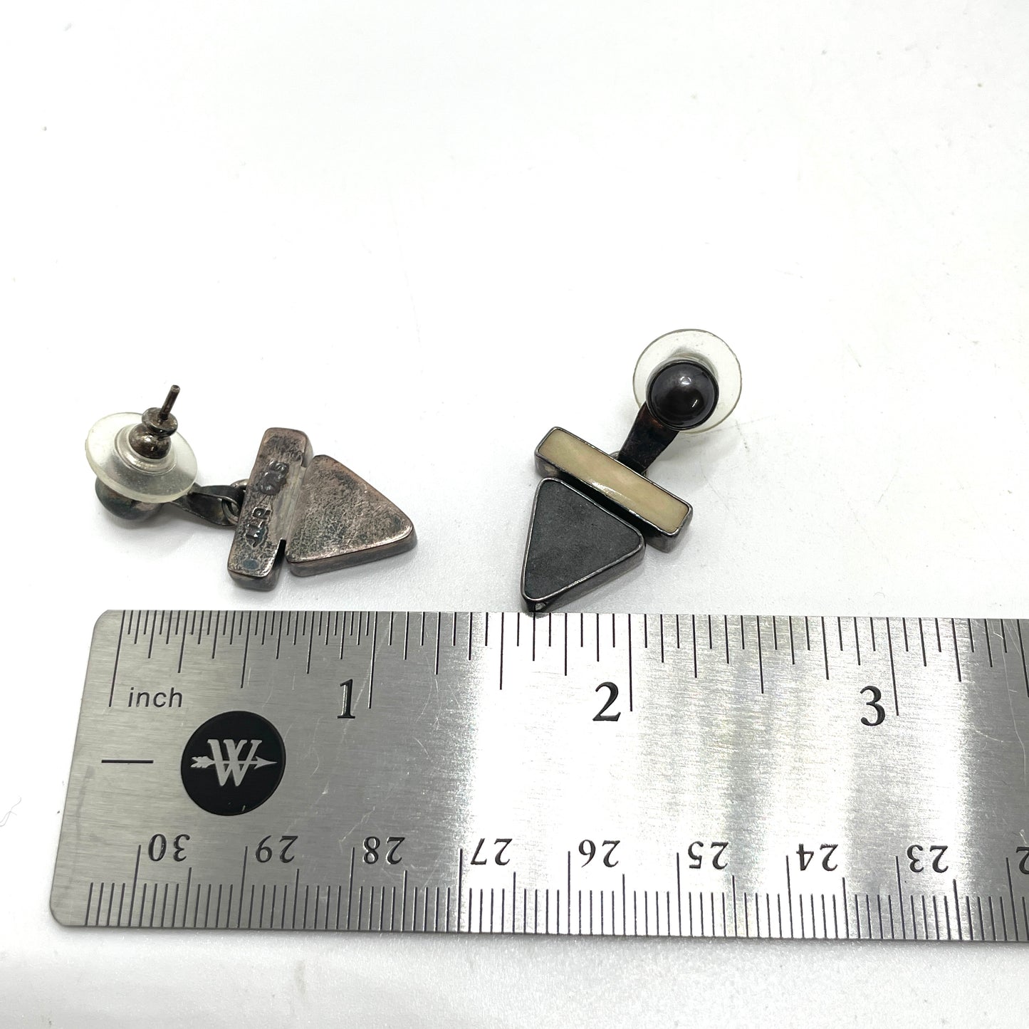 Vintage Sterling Silver Hinged Dangle Earrings