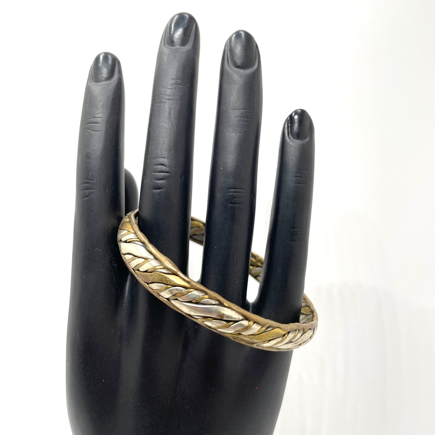 Vintage Metal Three Colored Bangle Bracelet