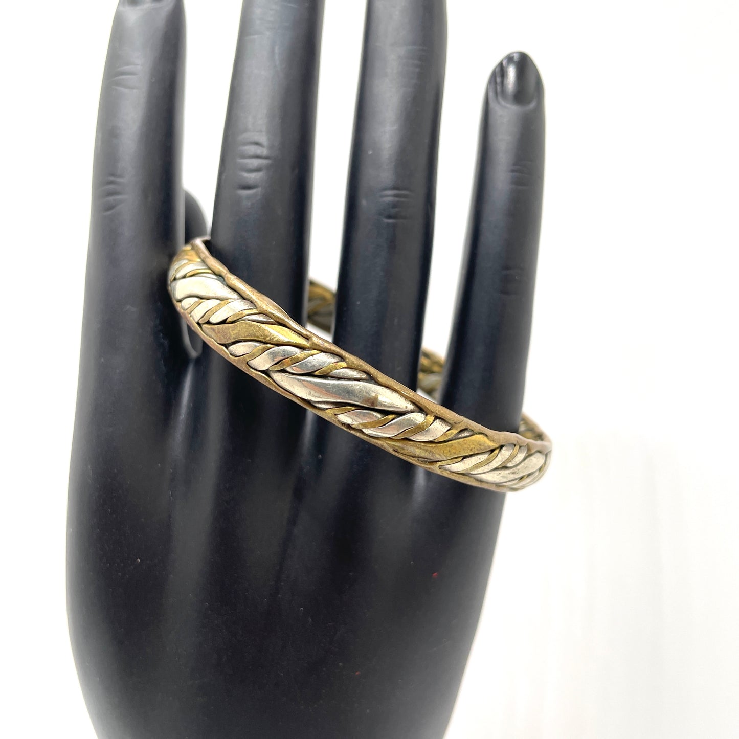 Vintage Metal Three Colored Bangle Bracelet