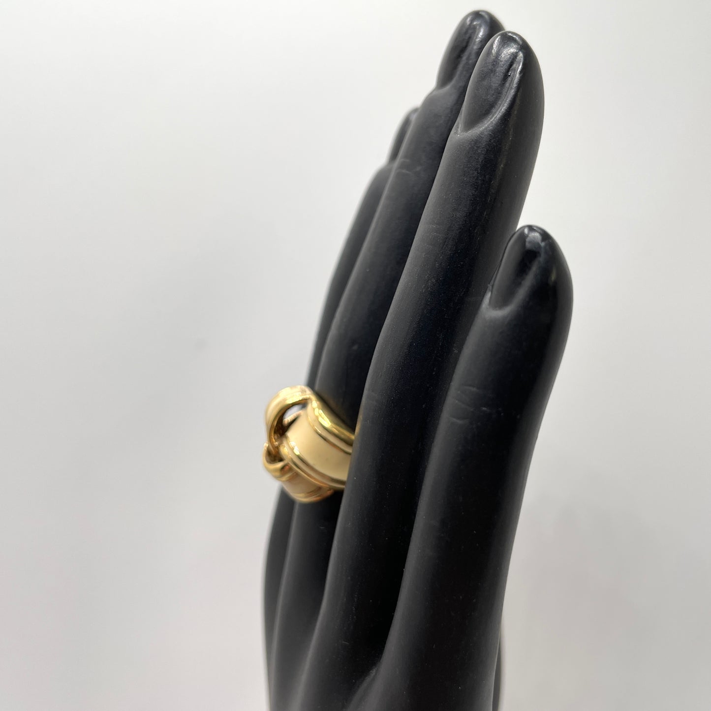 1980s Goldplate Enamel Ring - Size 7.5