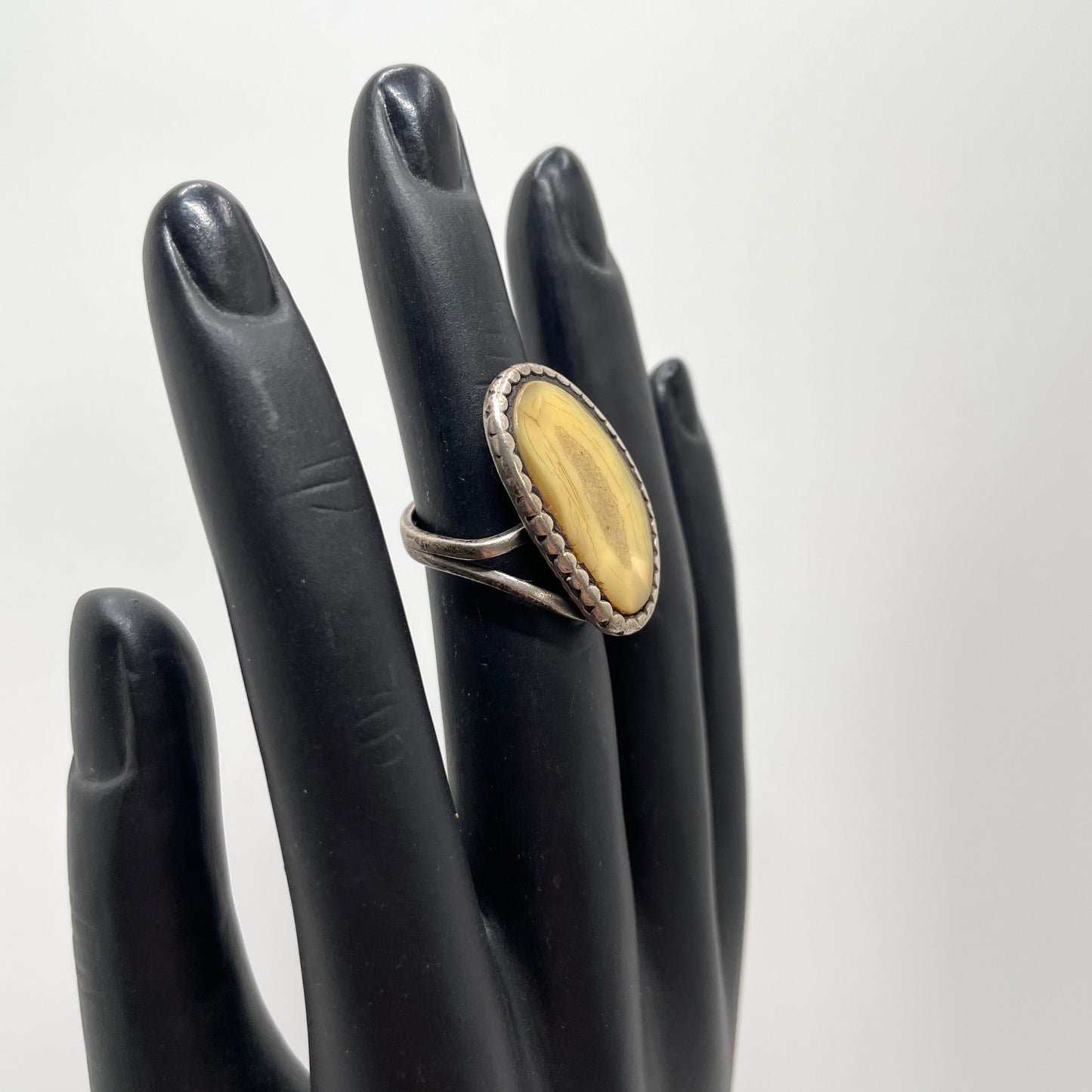 Vintage Large Natural Stone Ring - Size 6