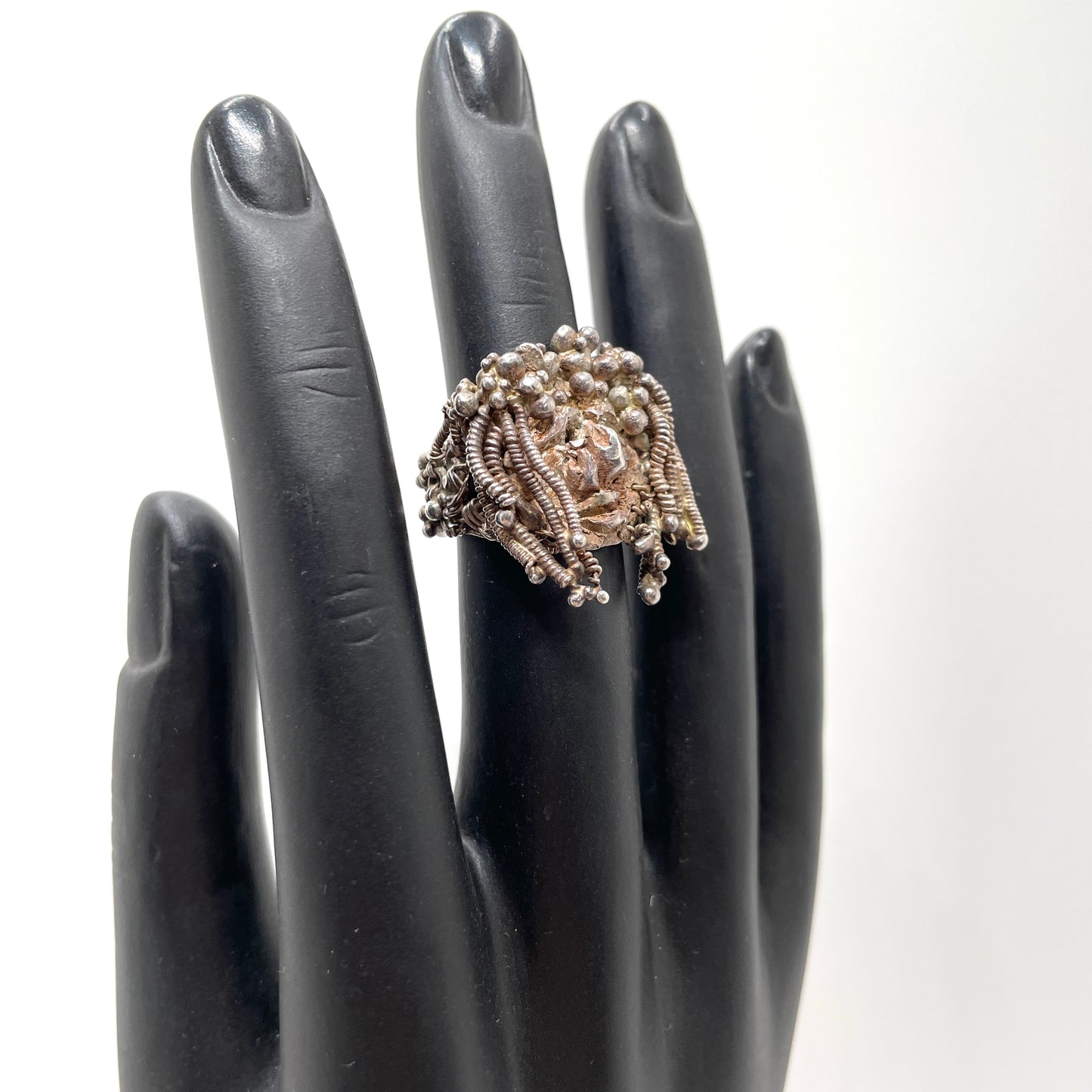Vintage Artisan Face Ring - Size 6