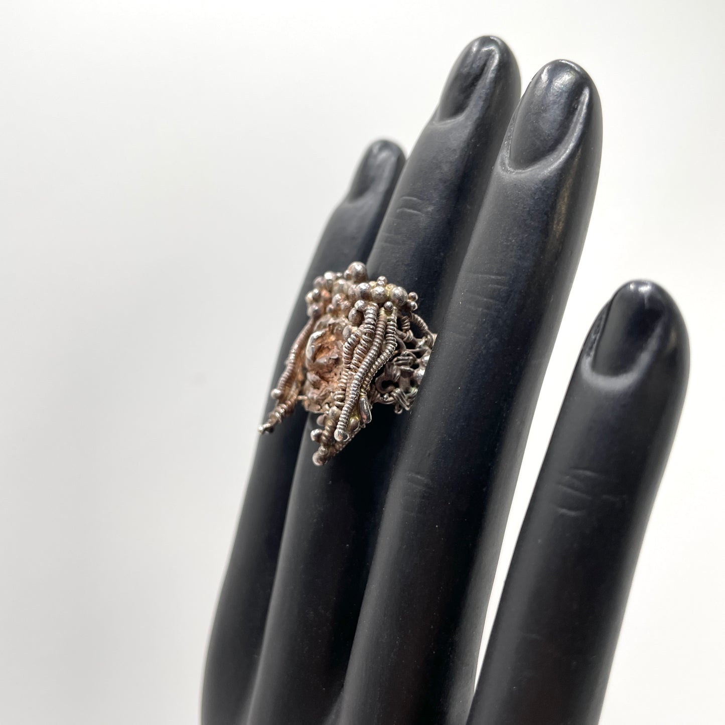 Vintage Artisan Face Ring - Size 6