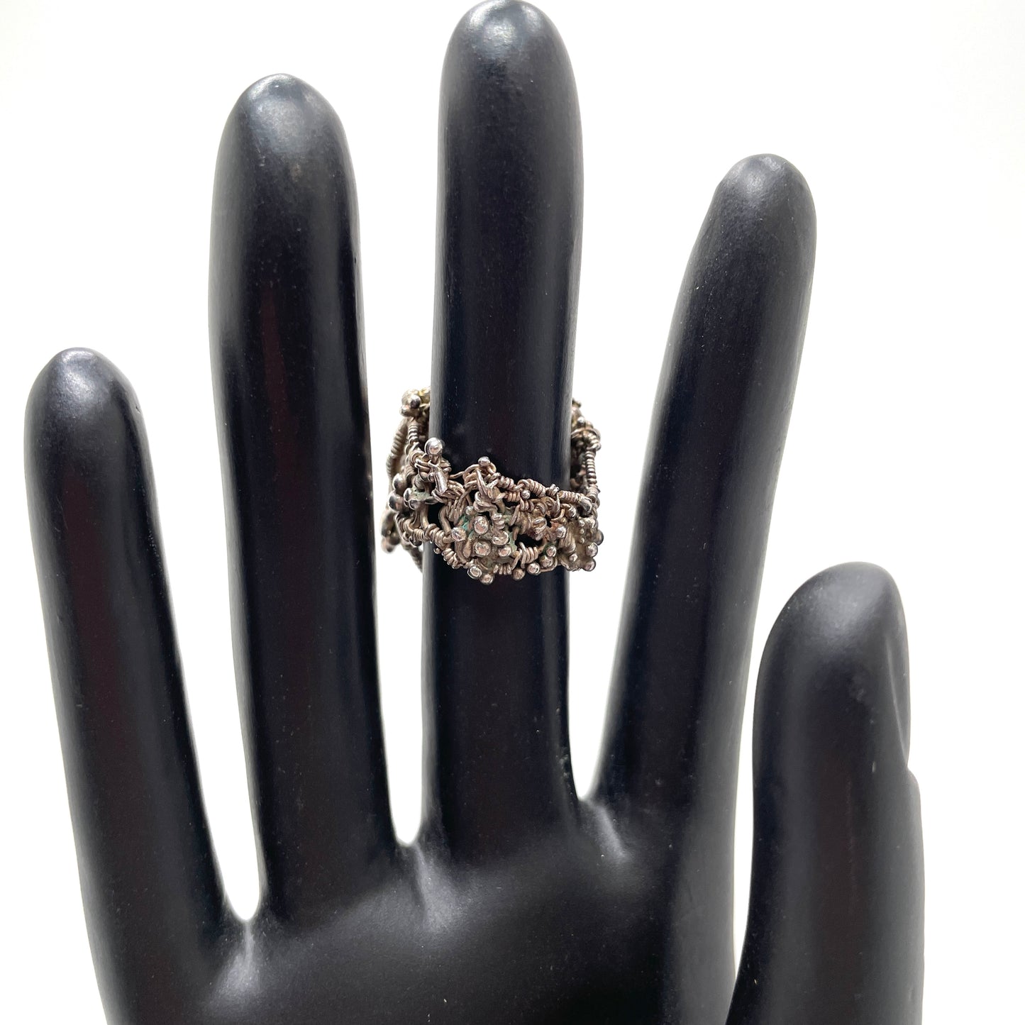 Vintage Artisan Face Ring - Size 6