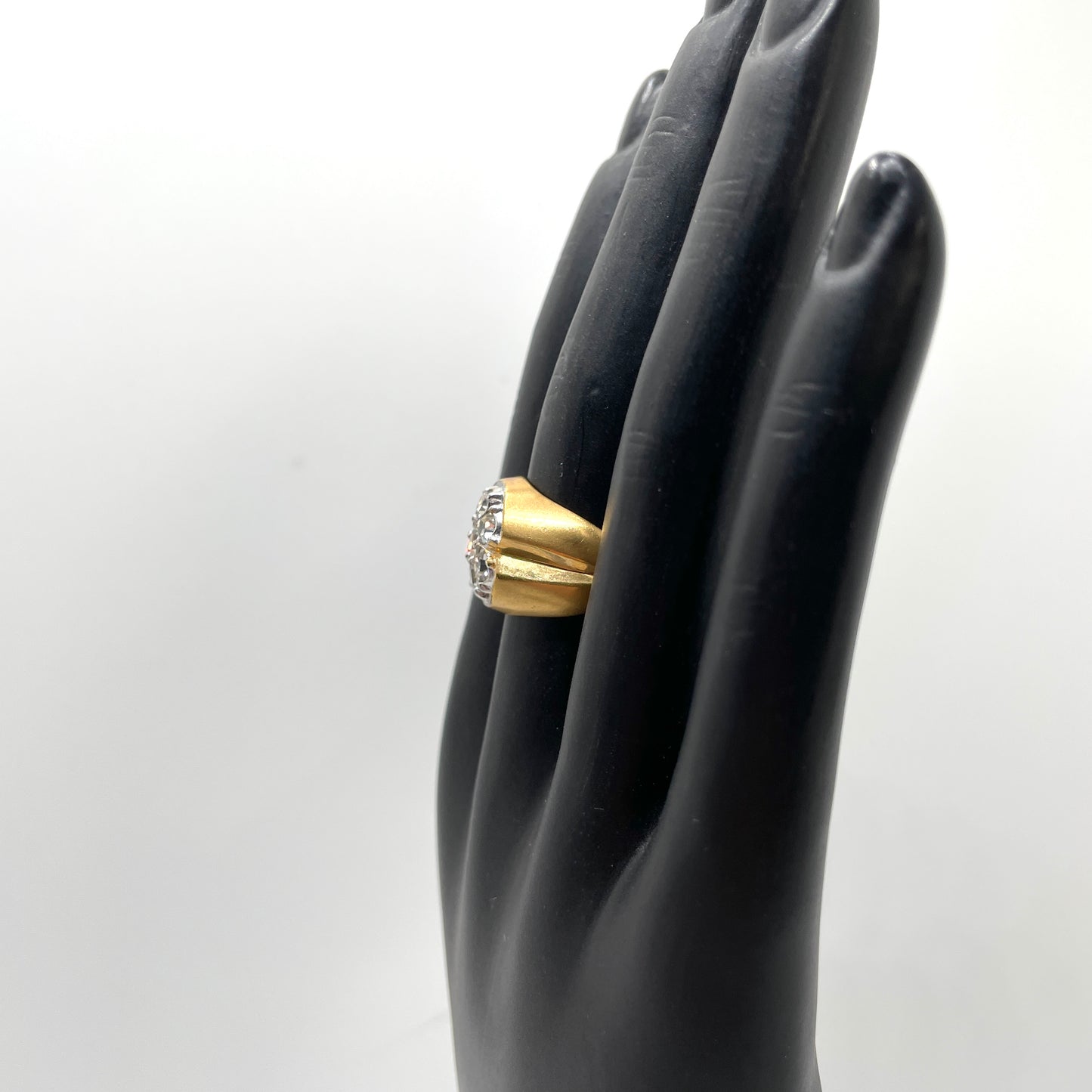 Vintage 14K Gold Plate Ring with Crystals - Size 8