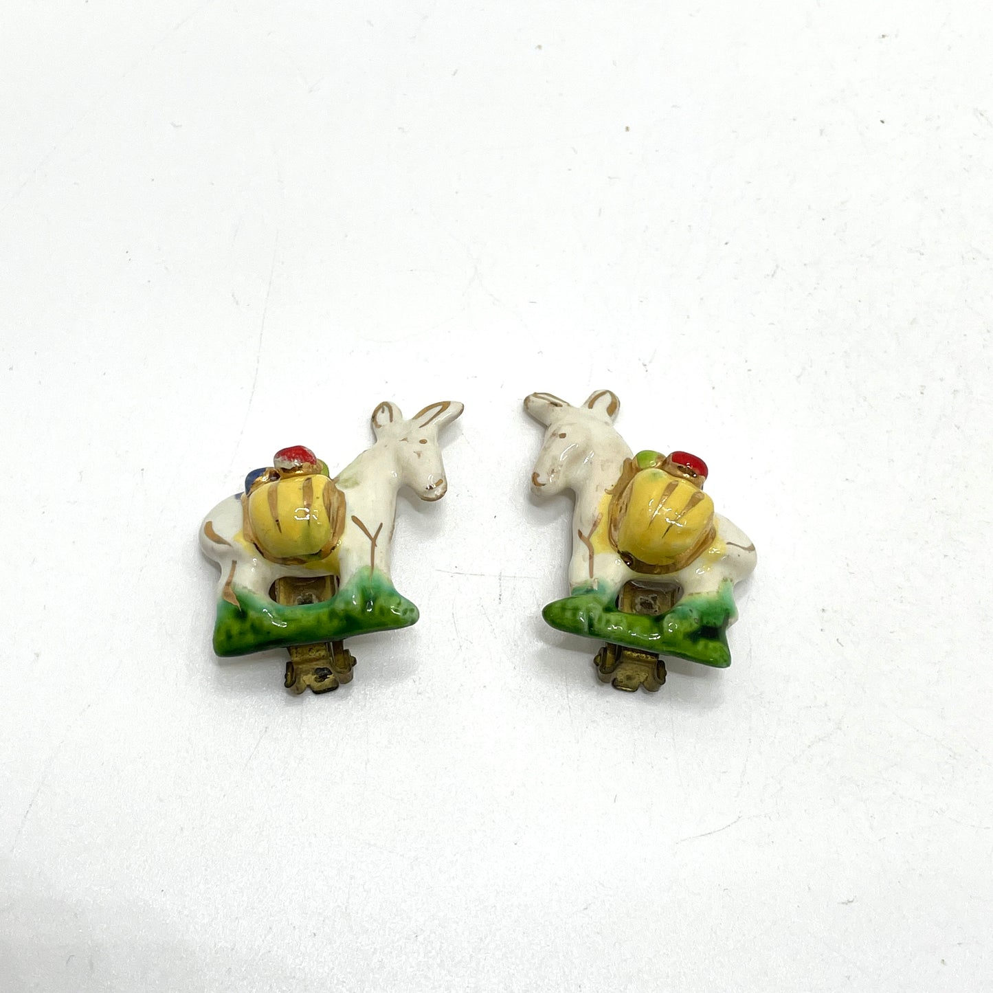 Vintage Donkey Artisan Clip Earrings