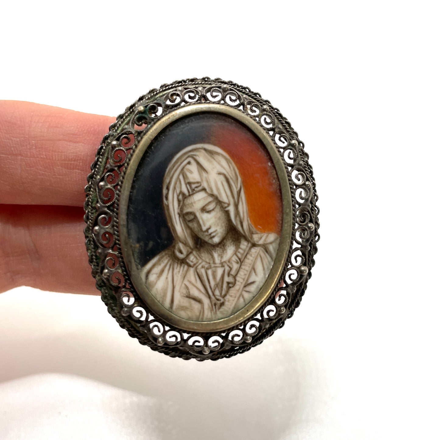 Vintage Figure Pin - 800 Silver