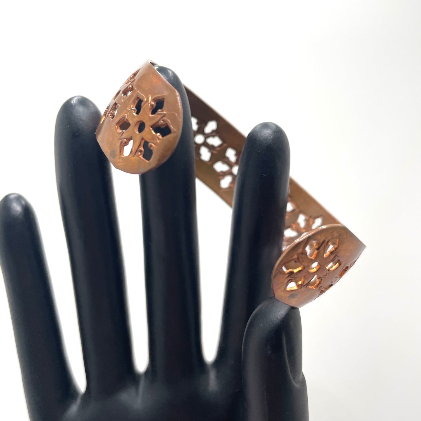 Vintage Copper Snowflake Cuff Bracelet