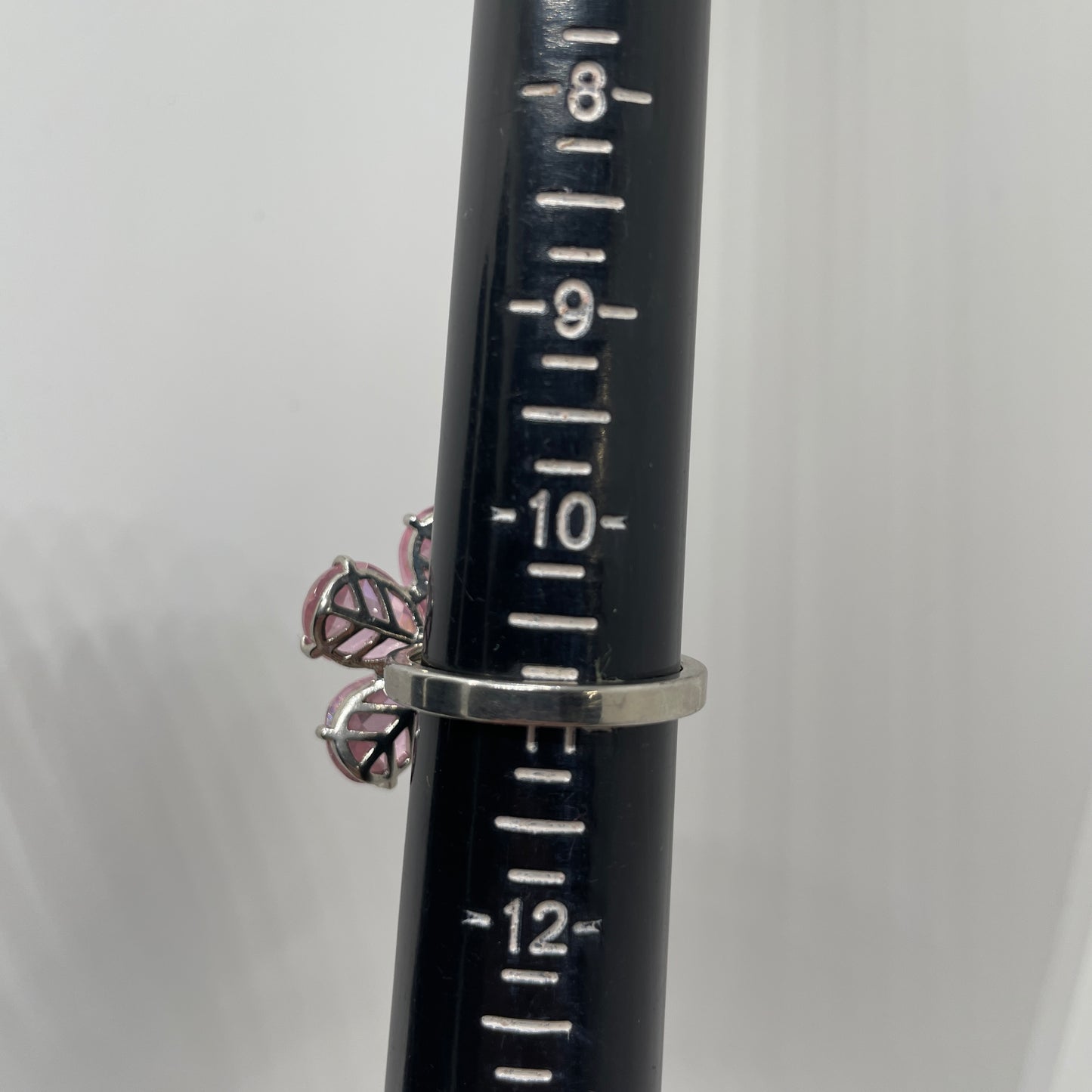 Pink Flower Cocktail Ring - Adjustable Size 8-11