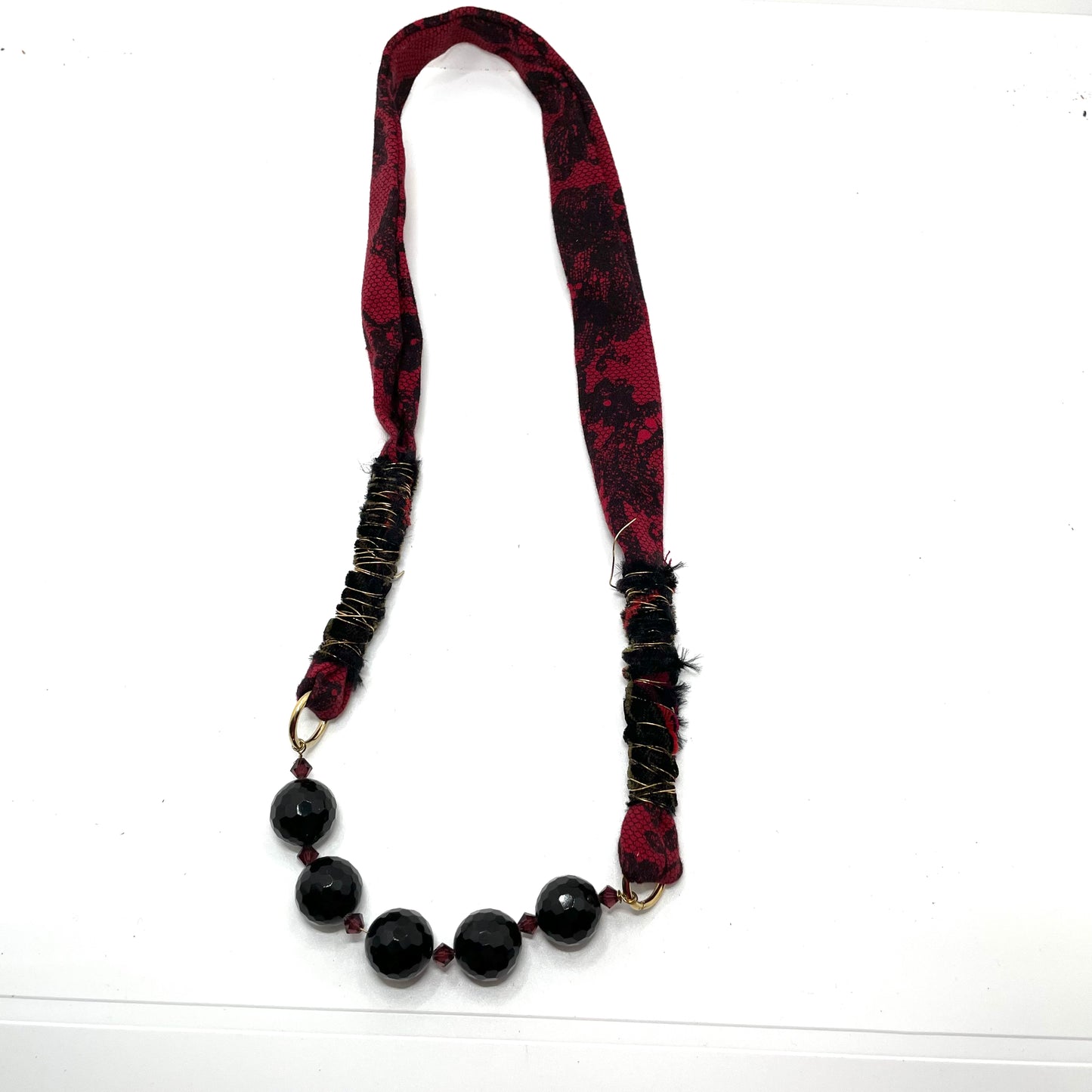 Vintage Red & Black Statement Necklace