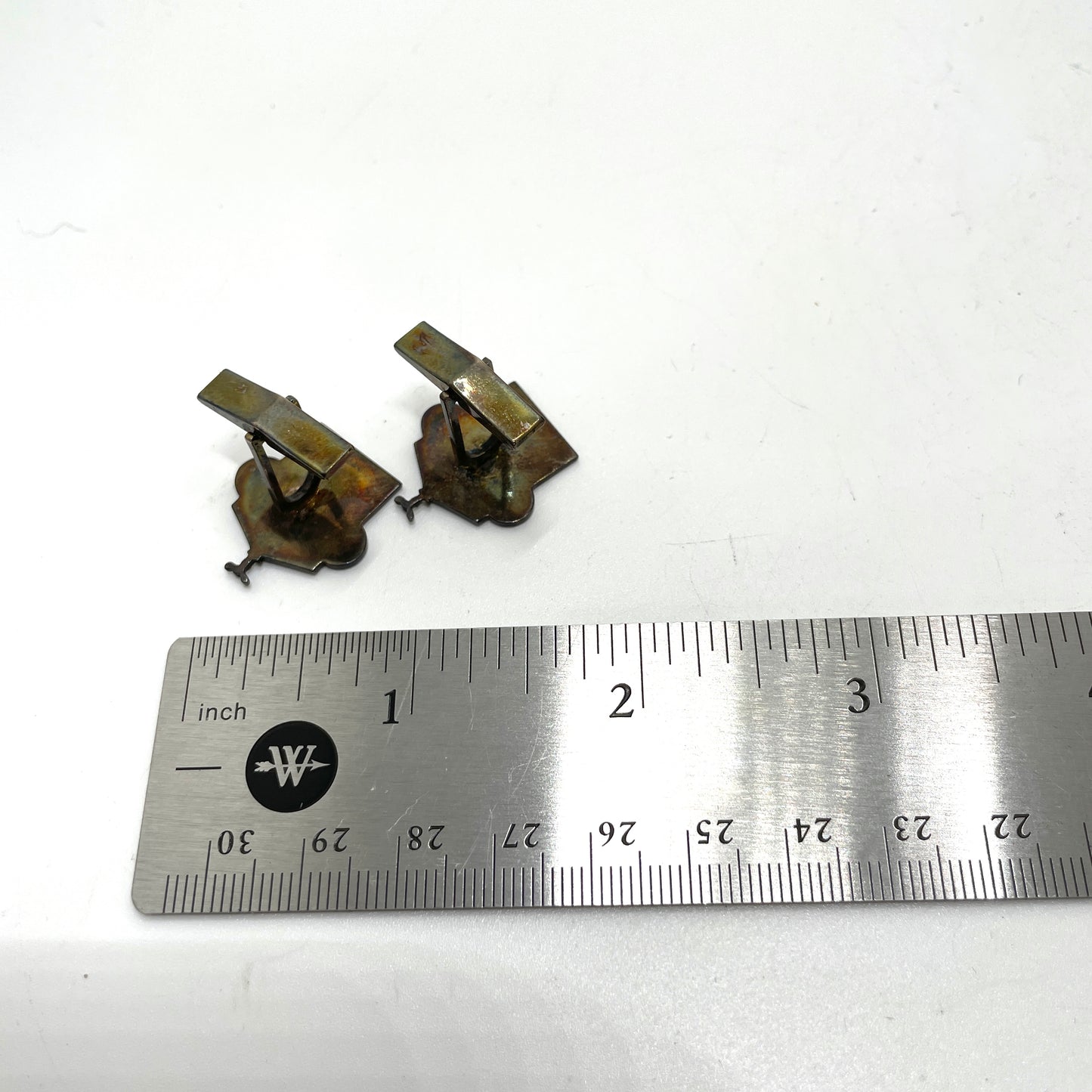 Vintage Sterling Silver Cufflinks with Natural Stone