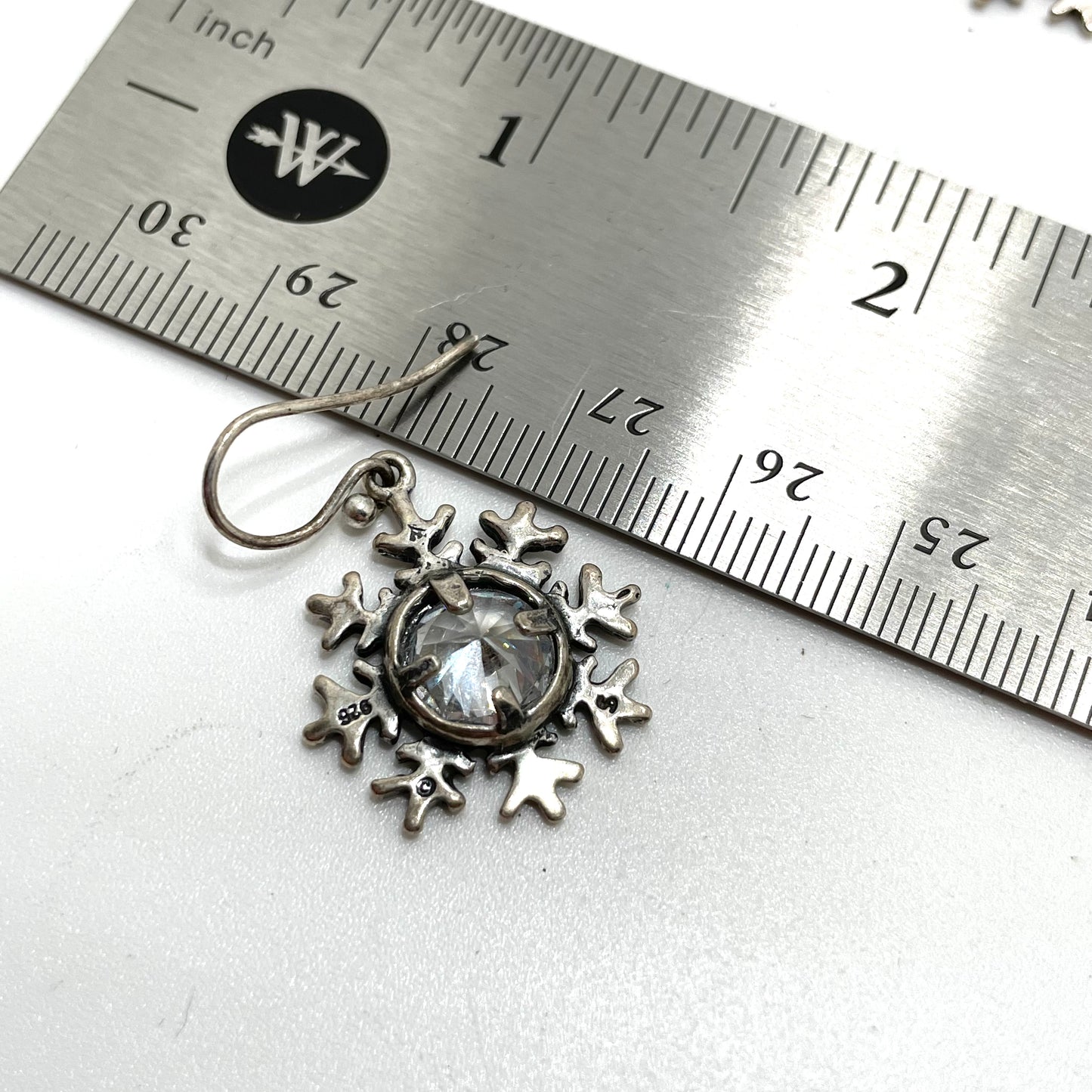 Sterling Silver Winter Snowflake Dangle Earrings