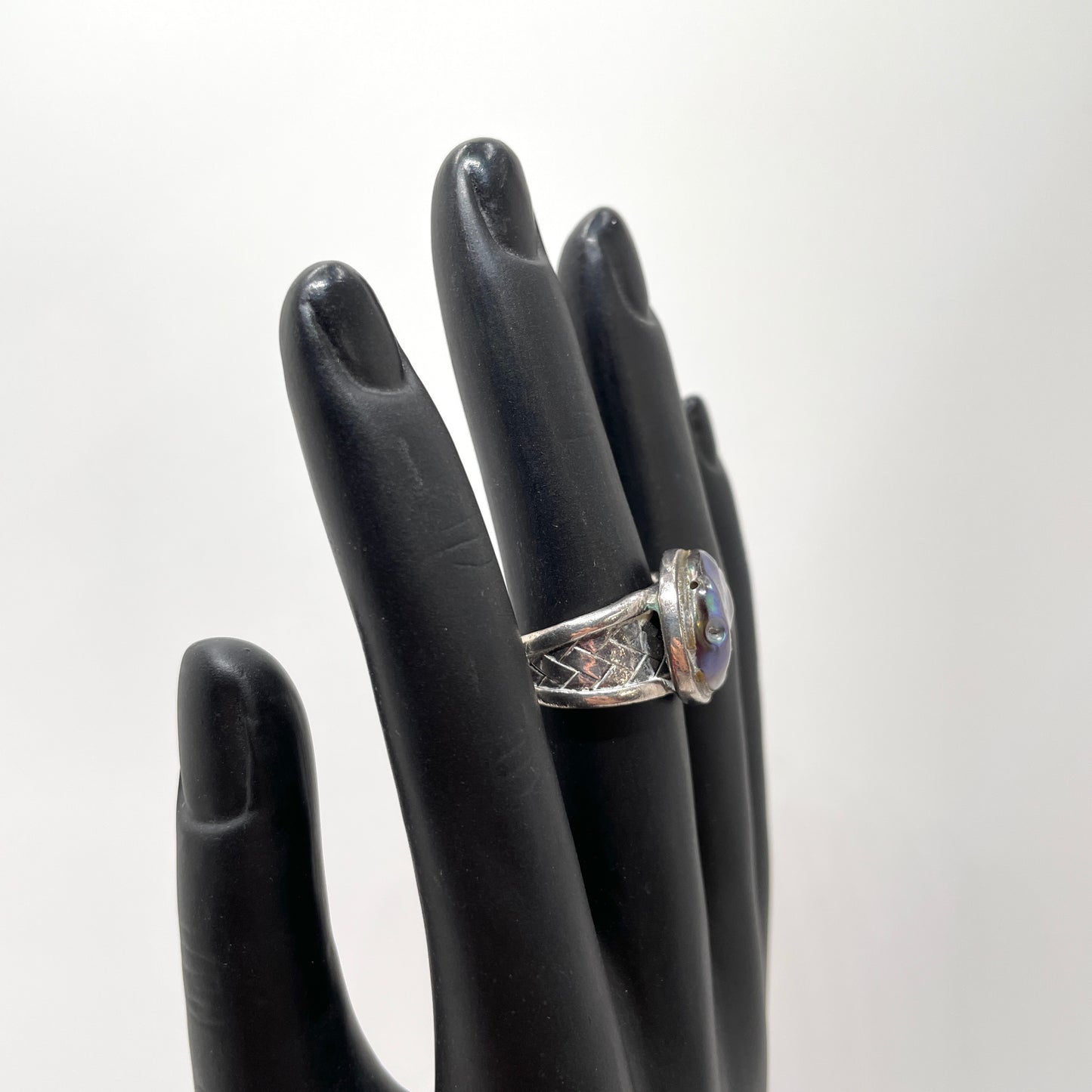 Vintage Sterling Silver Pearl Ring - Size 6