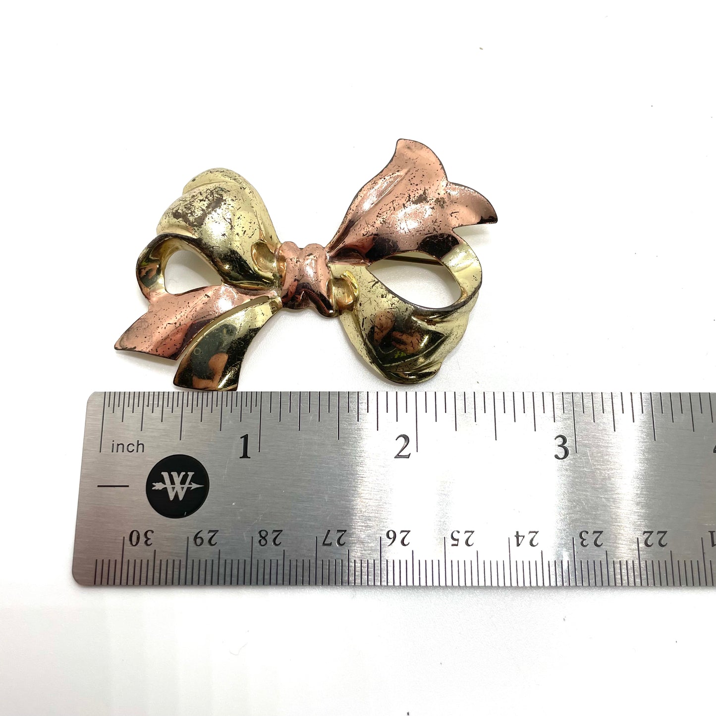 Vintage Sterling Silver Ribbon Bow Pin by Monet