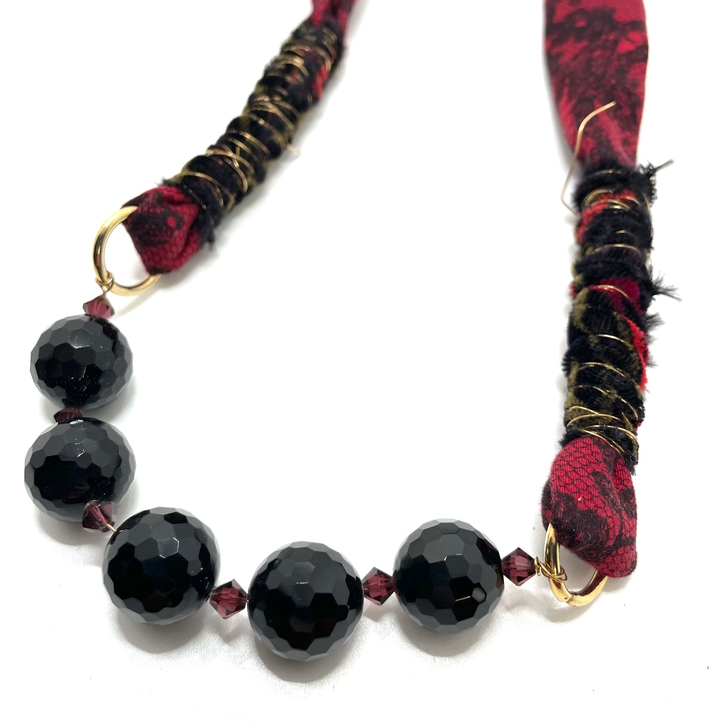 Vintage Red & Black Statement Necklace