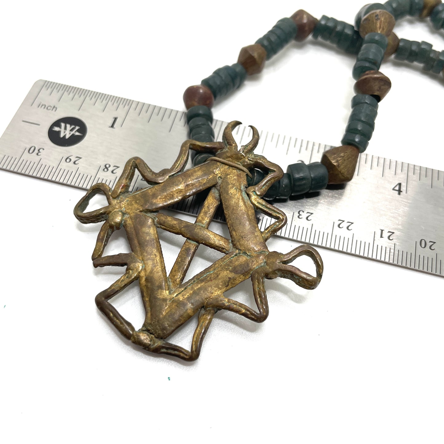 Vintage Beaded Necklace with Funky Pendant