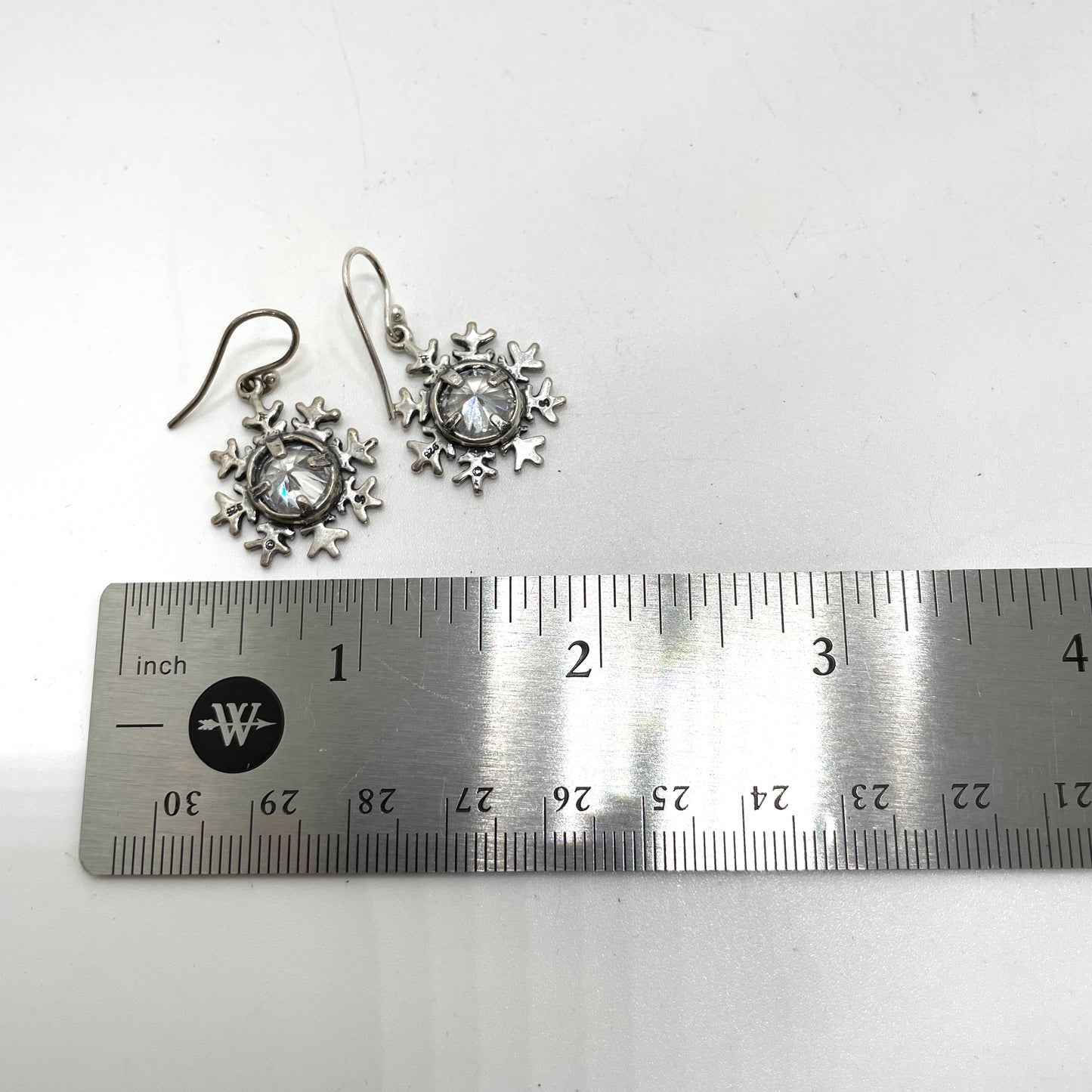 Sterling Silver Winter Snowflake Dangle Earrings