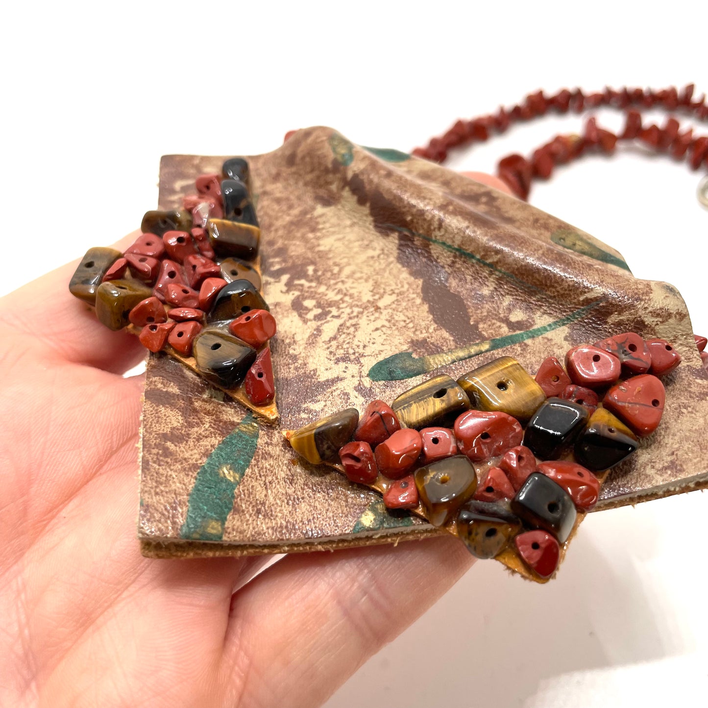 Vintage Mixed Materials Statement Necklace