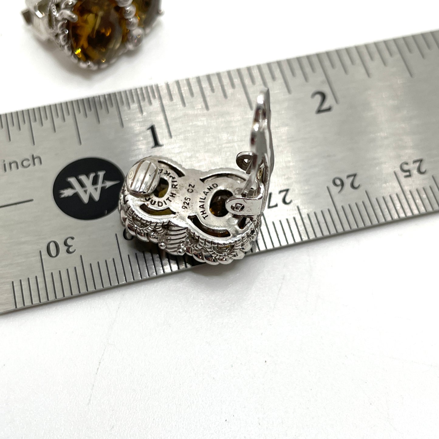 Judith Ripka Sterling & Citrine Clip Earrings