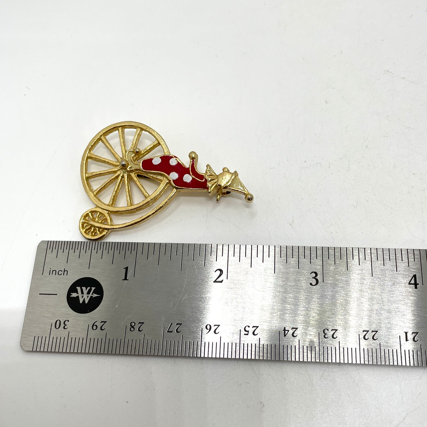 Vintage Clown Riding Old Bicycle Pin