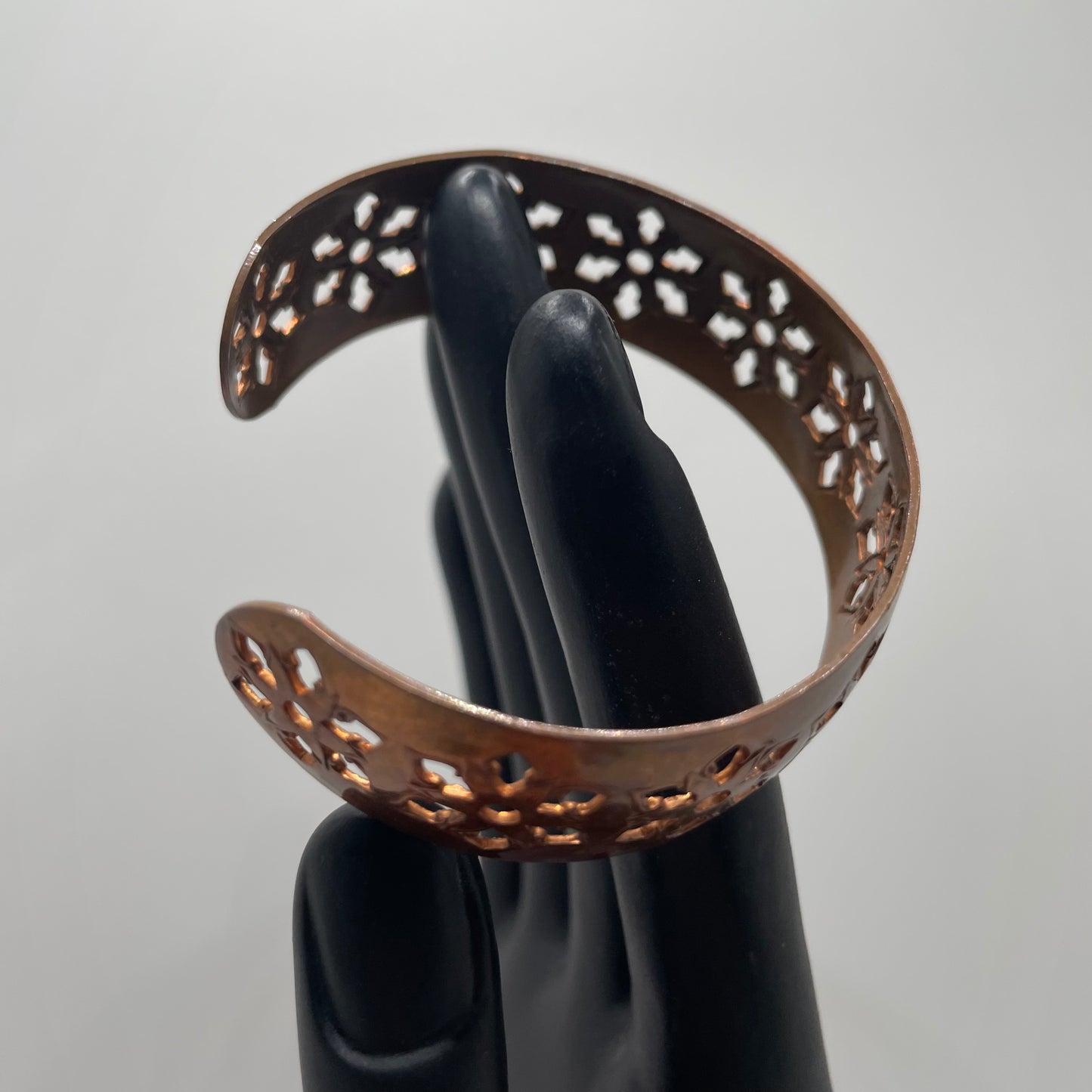 Vintage Copper Snowflake Cuff Bracelet