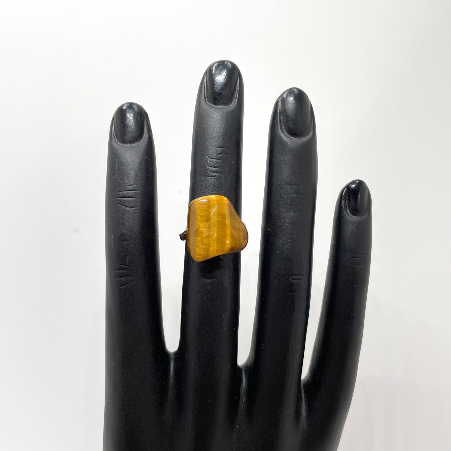 Vintage Tiger Eye Sterling Silver Ring - Adjustable Size