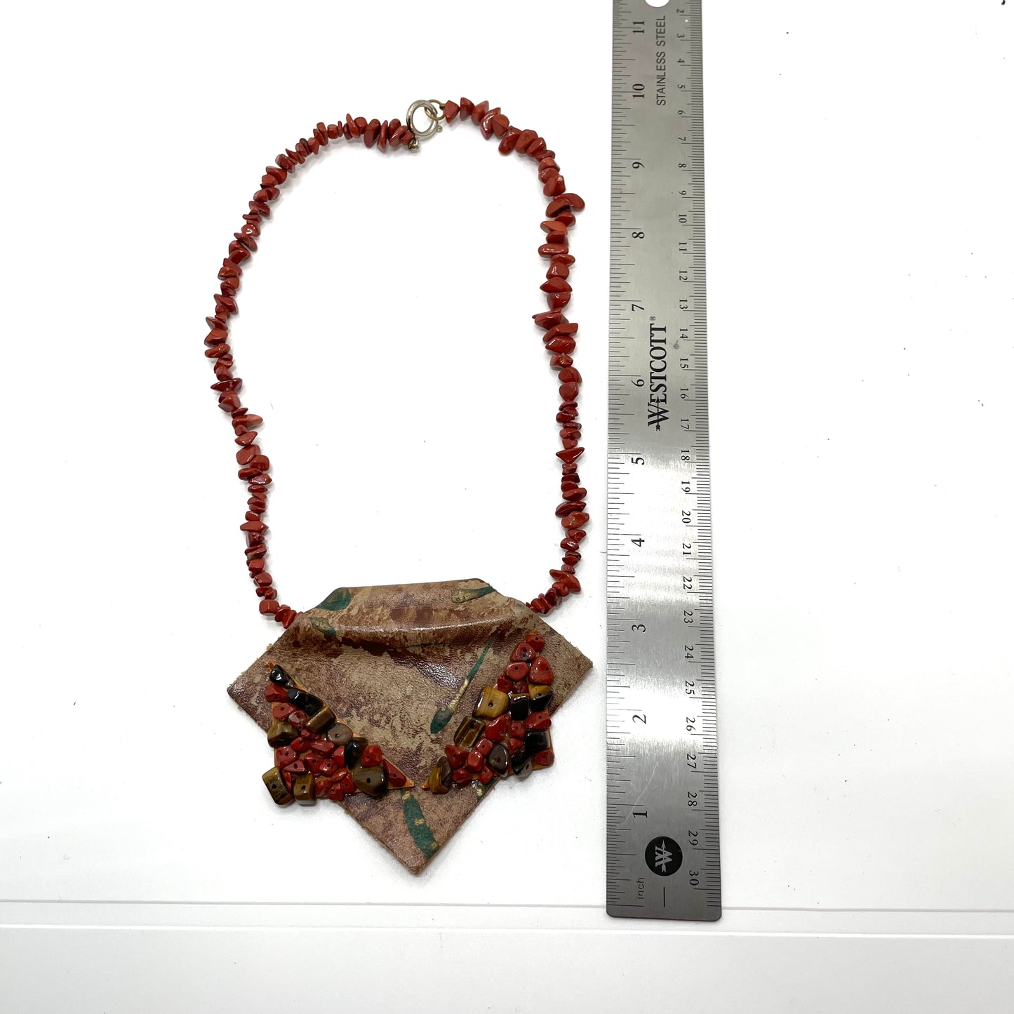 Vintage Mixed Materials Statement Necklace