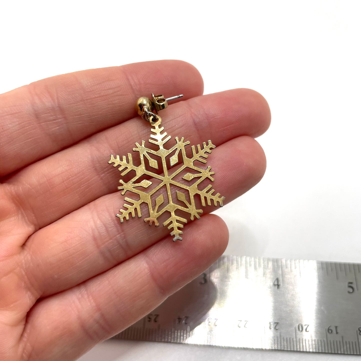 Gold Snowflake Earrings