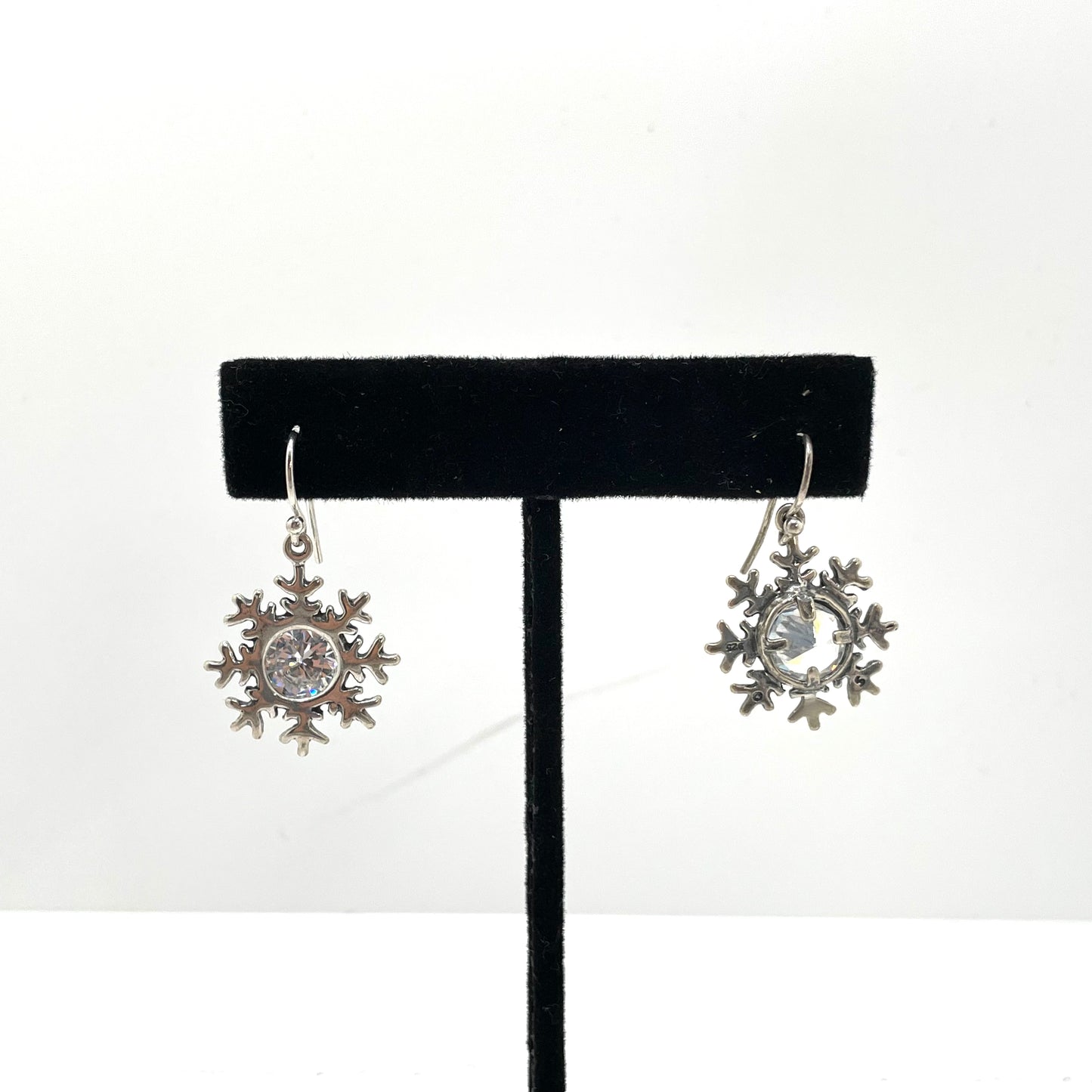 Sterling Silver Winter Snowflake Dangle Earrings